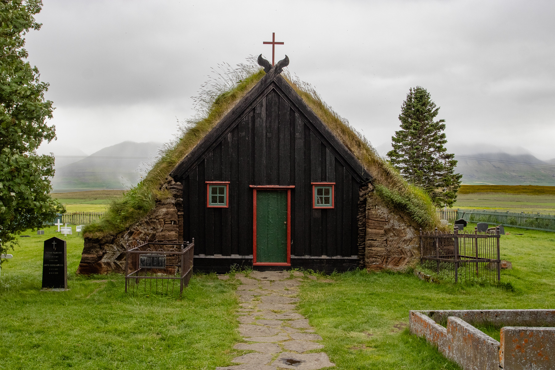 Víðimýri turf church. Norðurland, Iceland