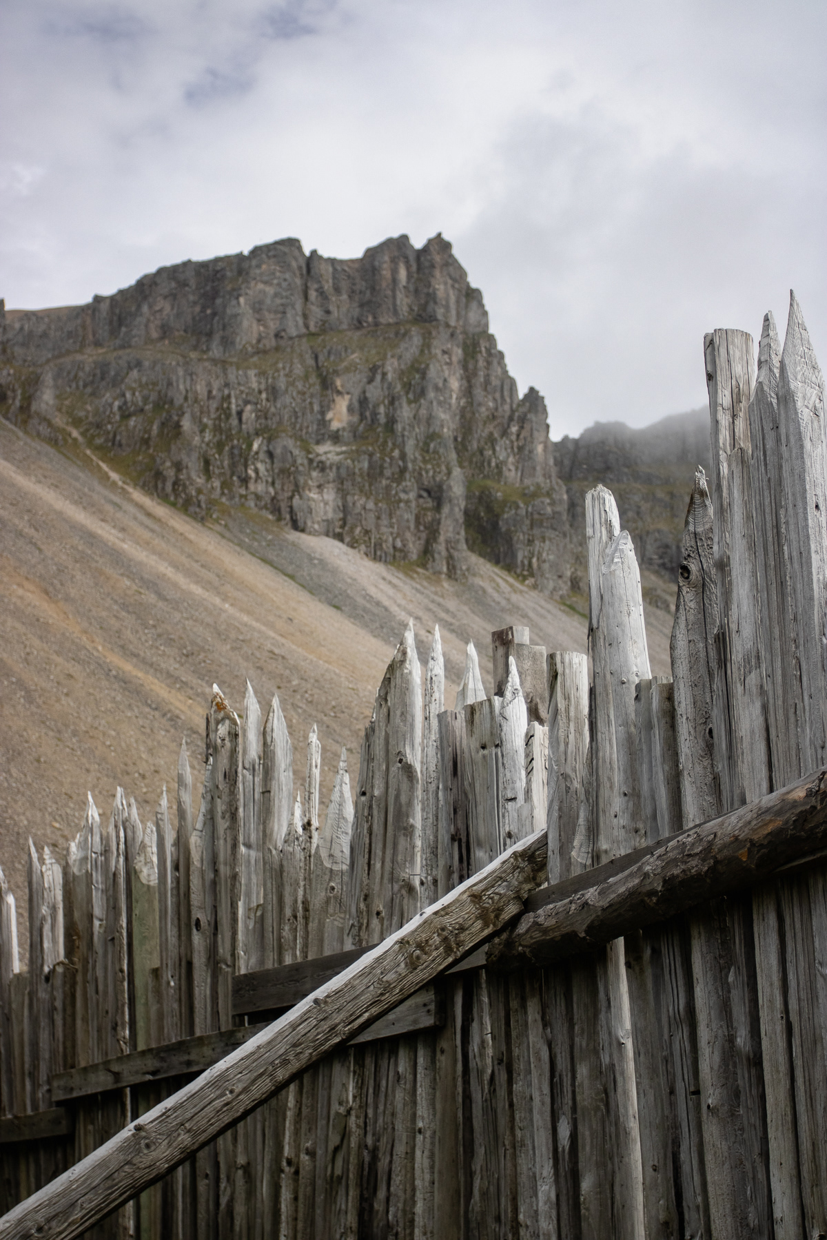 The wall of the Viking village.
