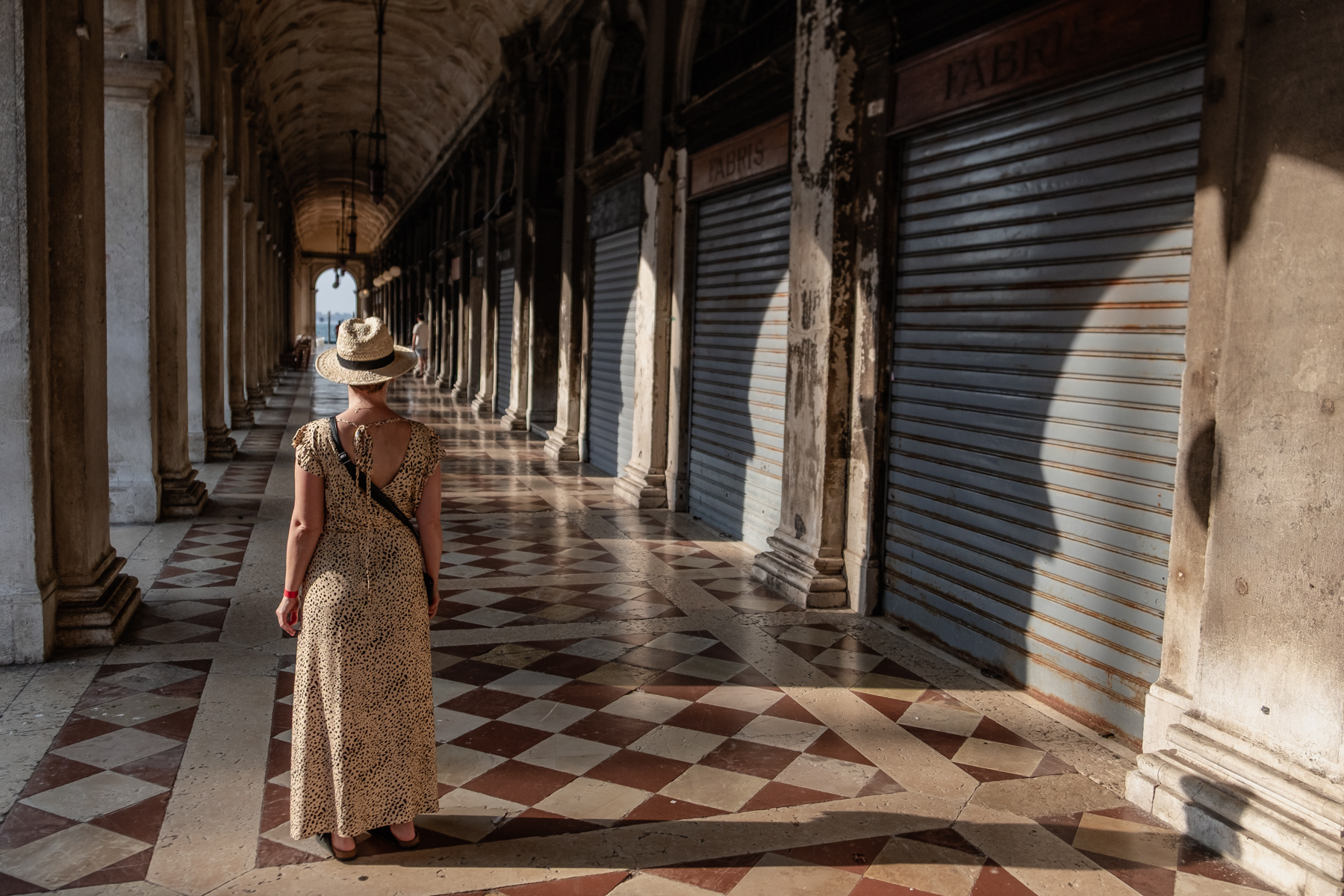 Beautiful arched walkways near San Marco square.