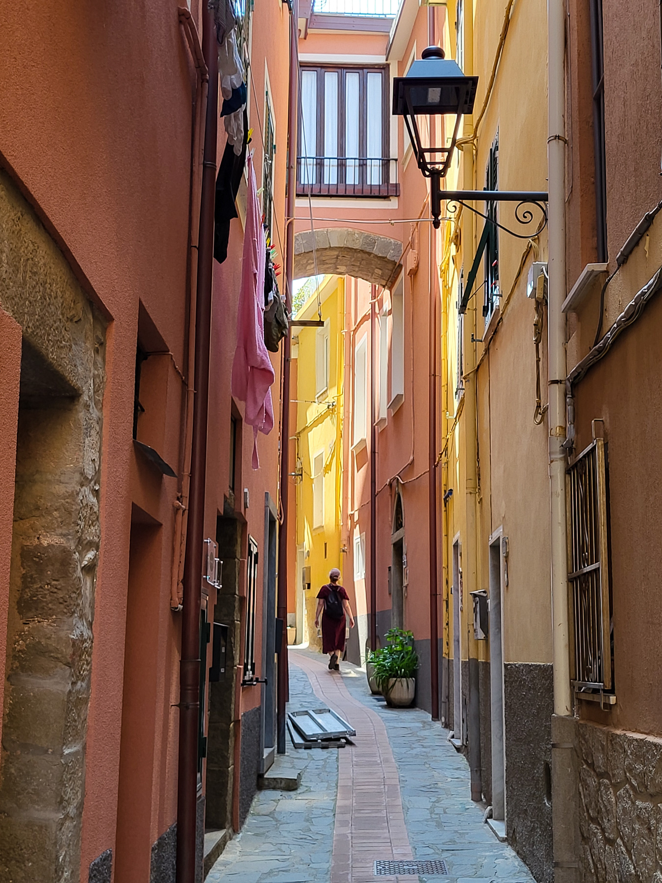 Small side street away from the tourists in Manarola.