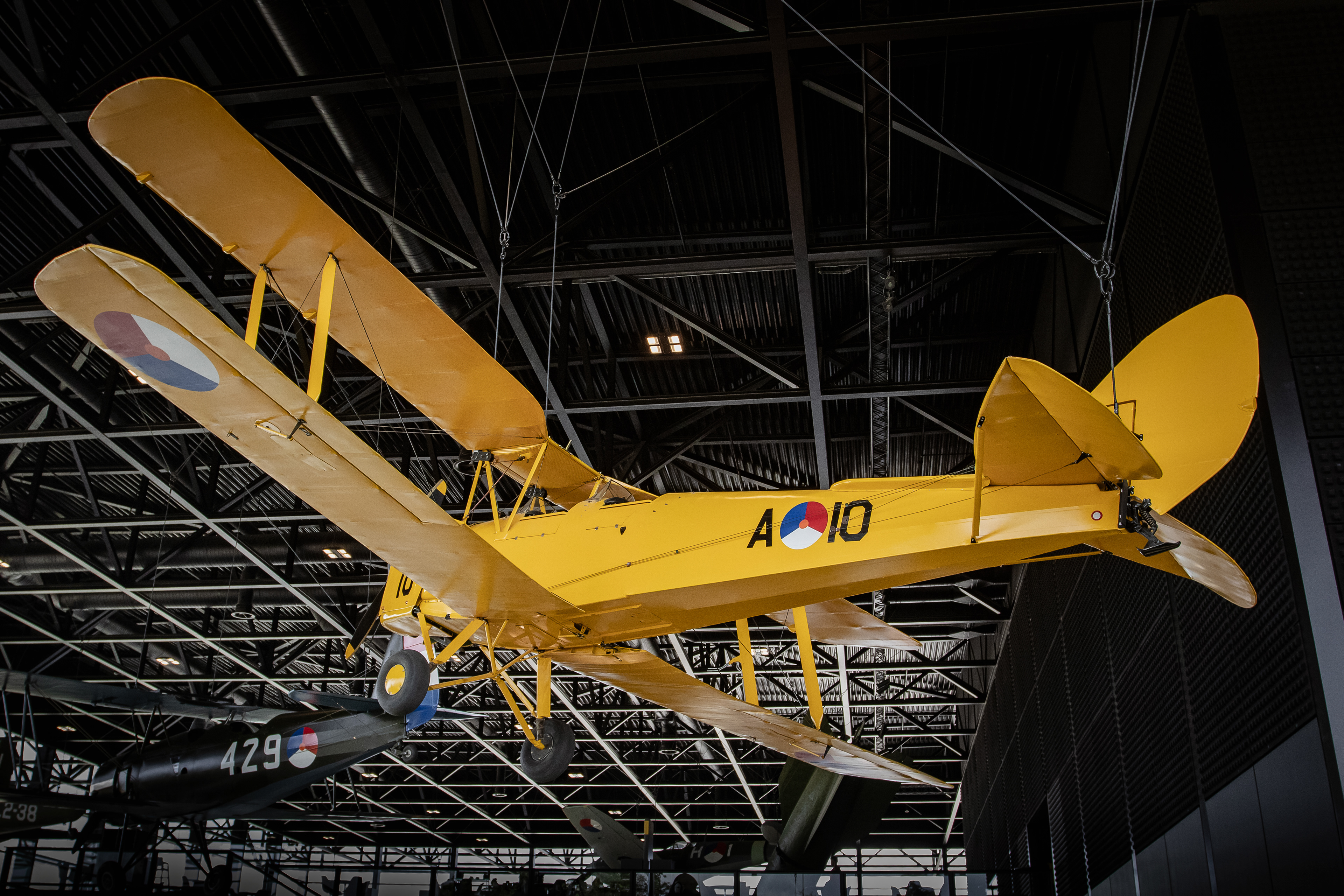 A deHavilland DH.82A Tiger Moth (A-10) at the National Military Museum, Soesterberg, the Netherlands