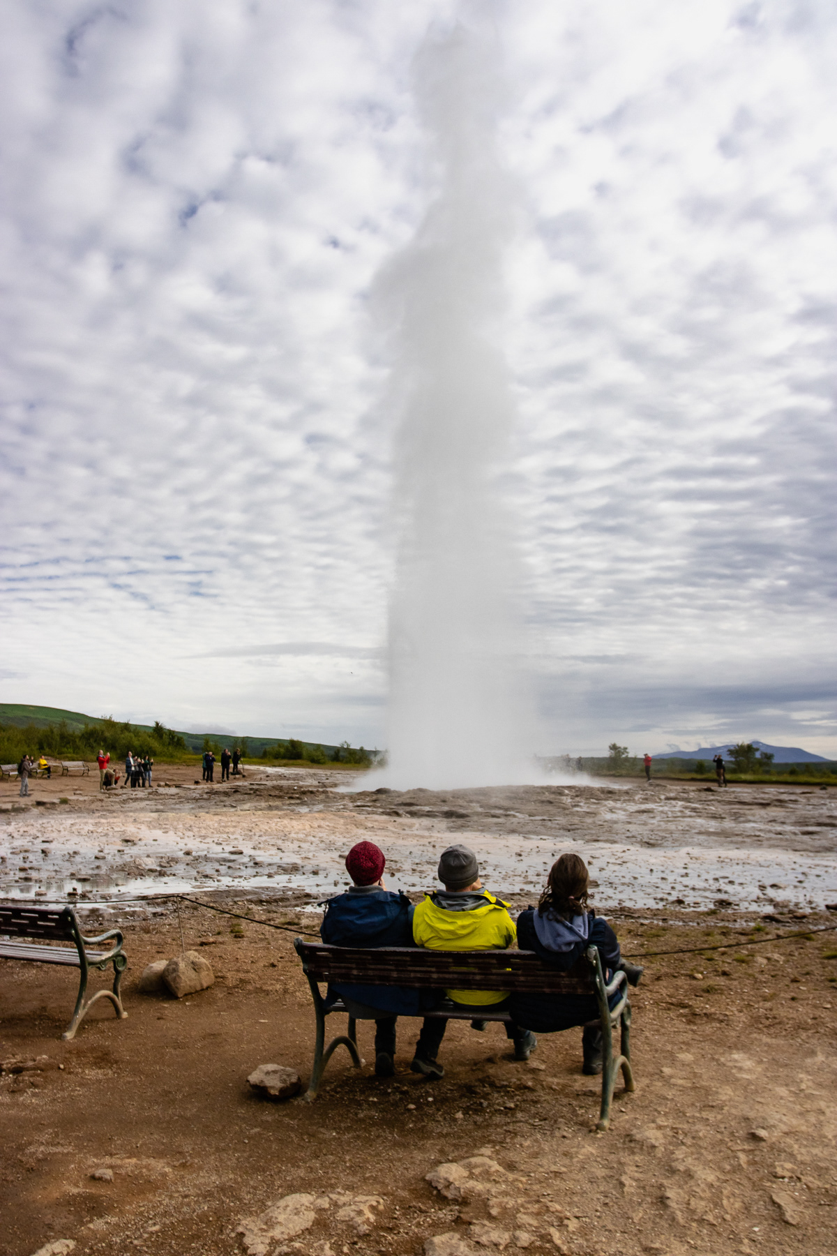 Scenes at the Strokkur geyser, Iceland, July 2025.