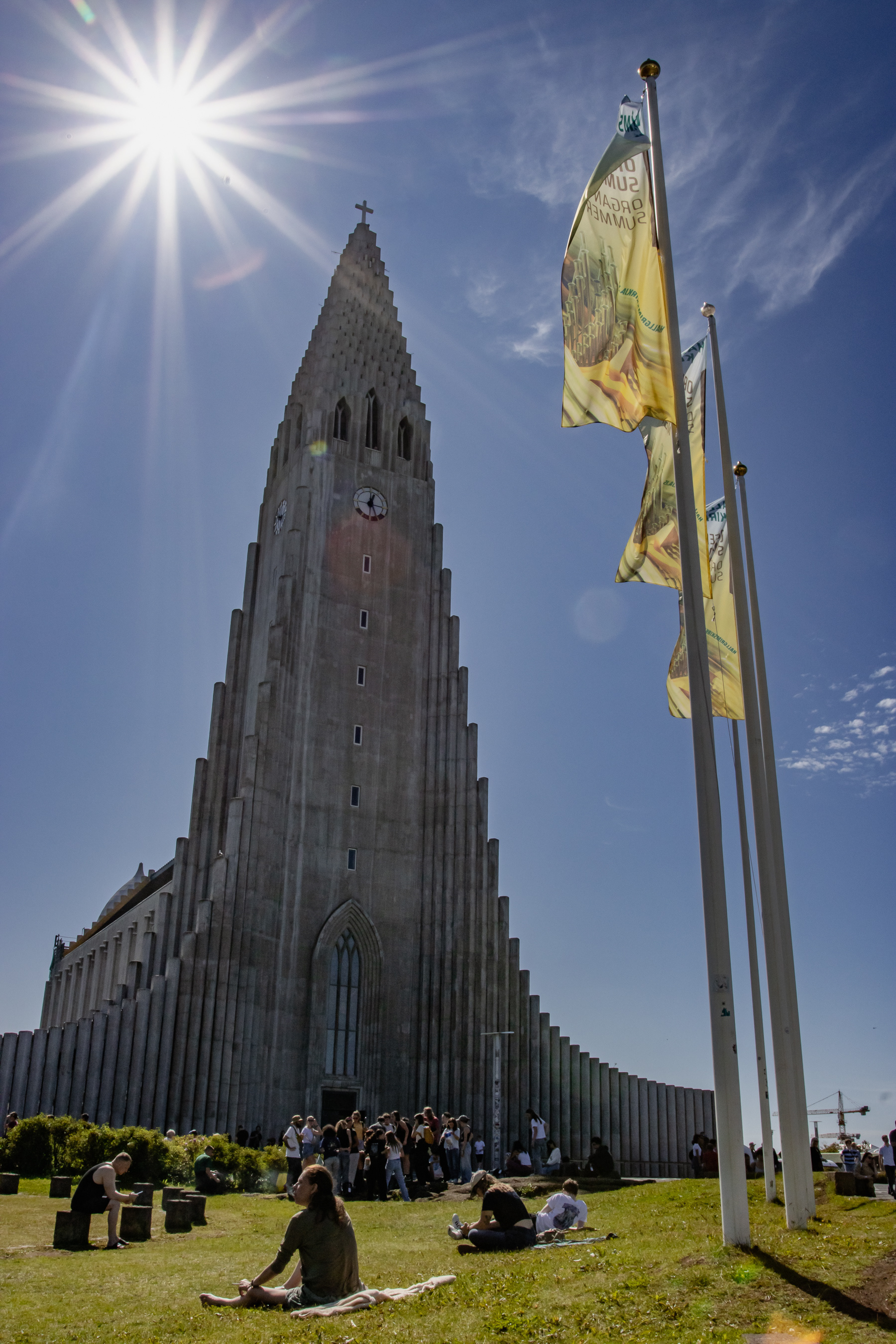 The Hallgrimskirkja (cathedral) of 1986 with a 73-metre (239.5-feet) high tower.