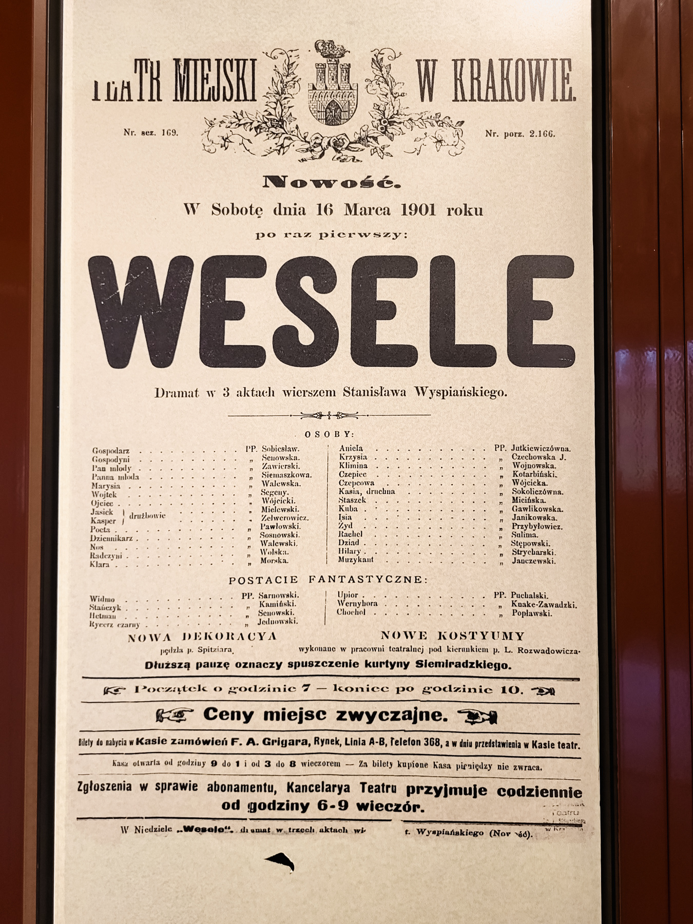 A copy of the 1904 theatre play Wesele.