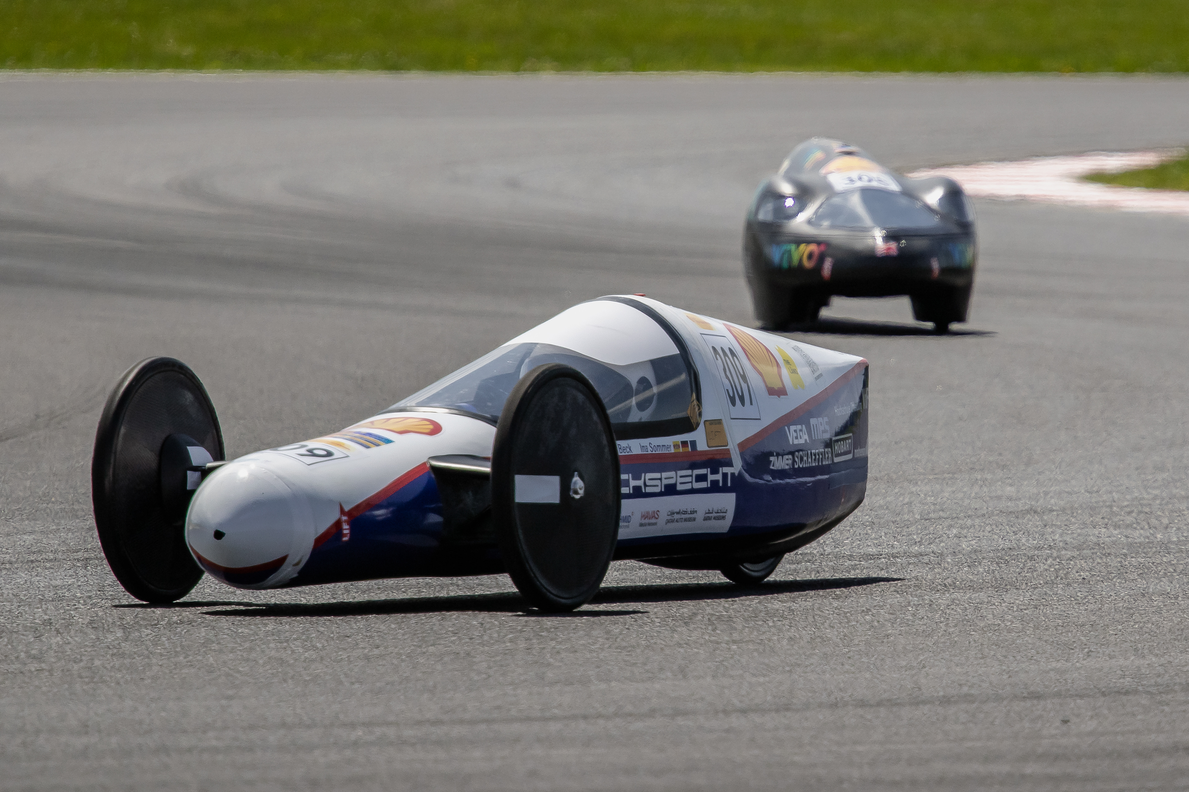 Two prototypes on the track of the Silesian Ring.