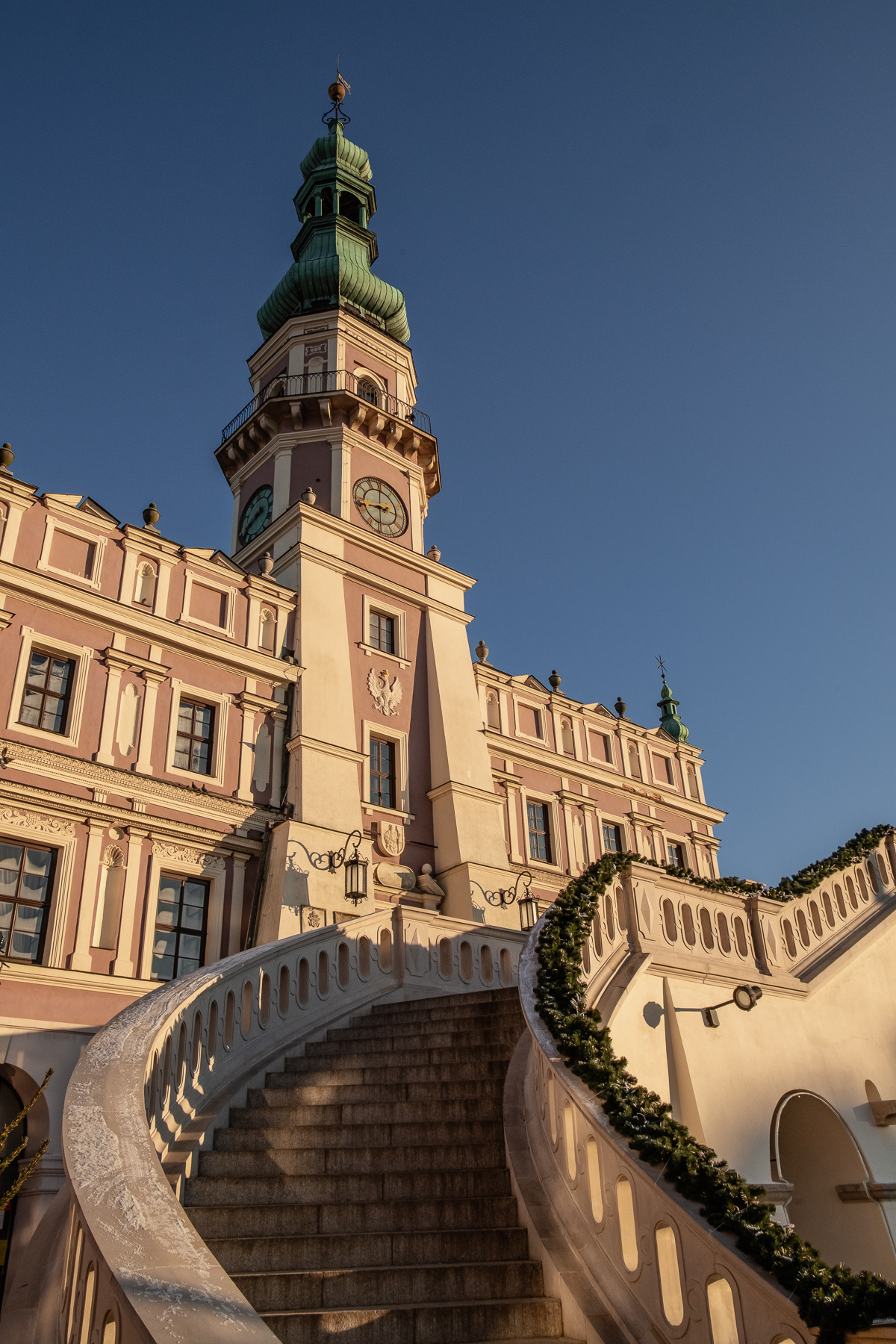 City Hall in the early Christmas Day 2025 sunlight.