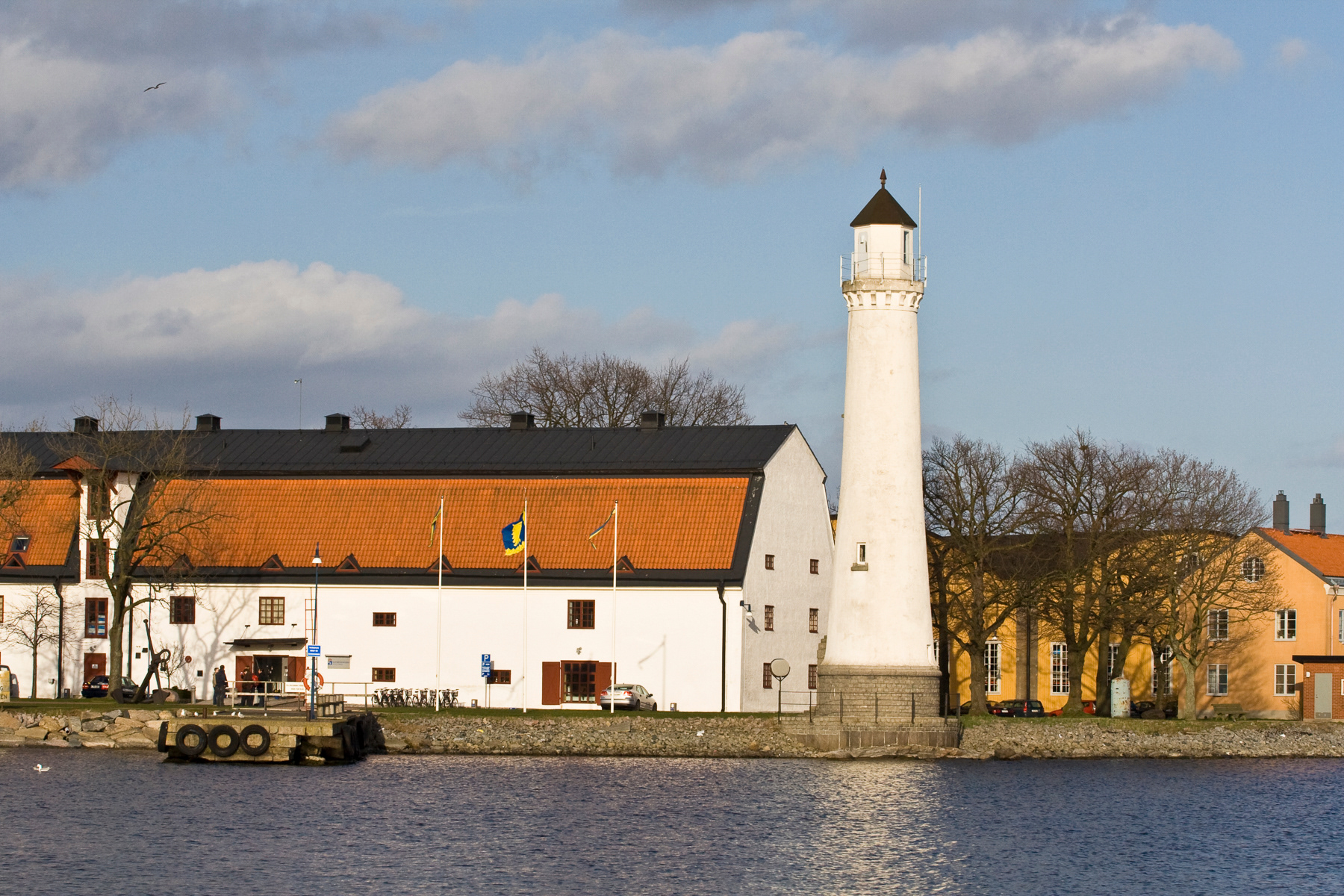 The lighttower in the inner harbour of Karlskrona, April 2007.