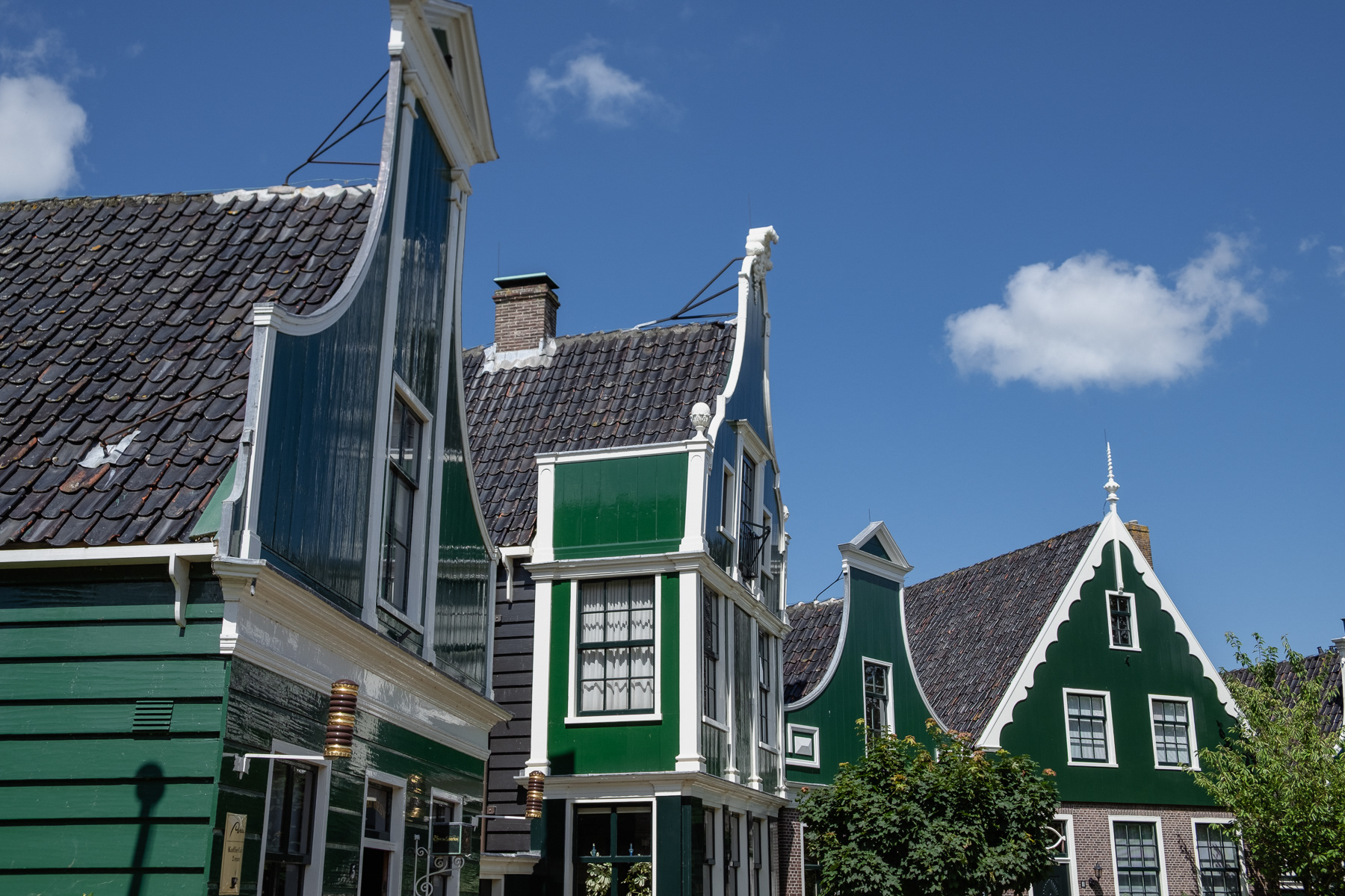 Historic merchant square in Zaanse Schans Open Air Museum, August 2023.