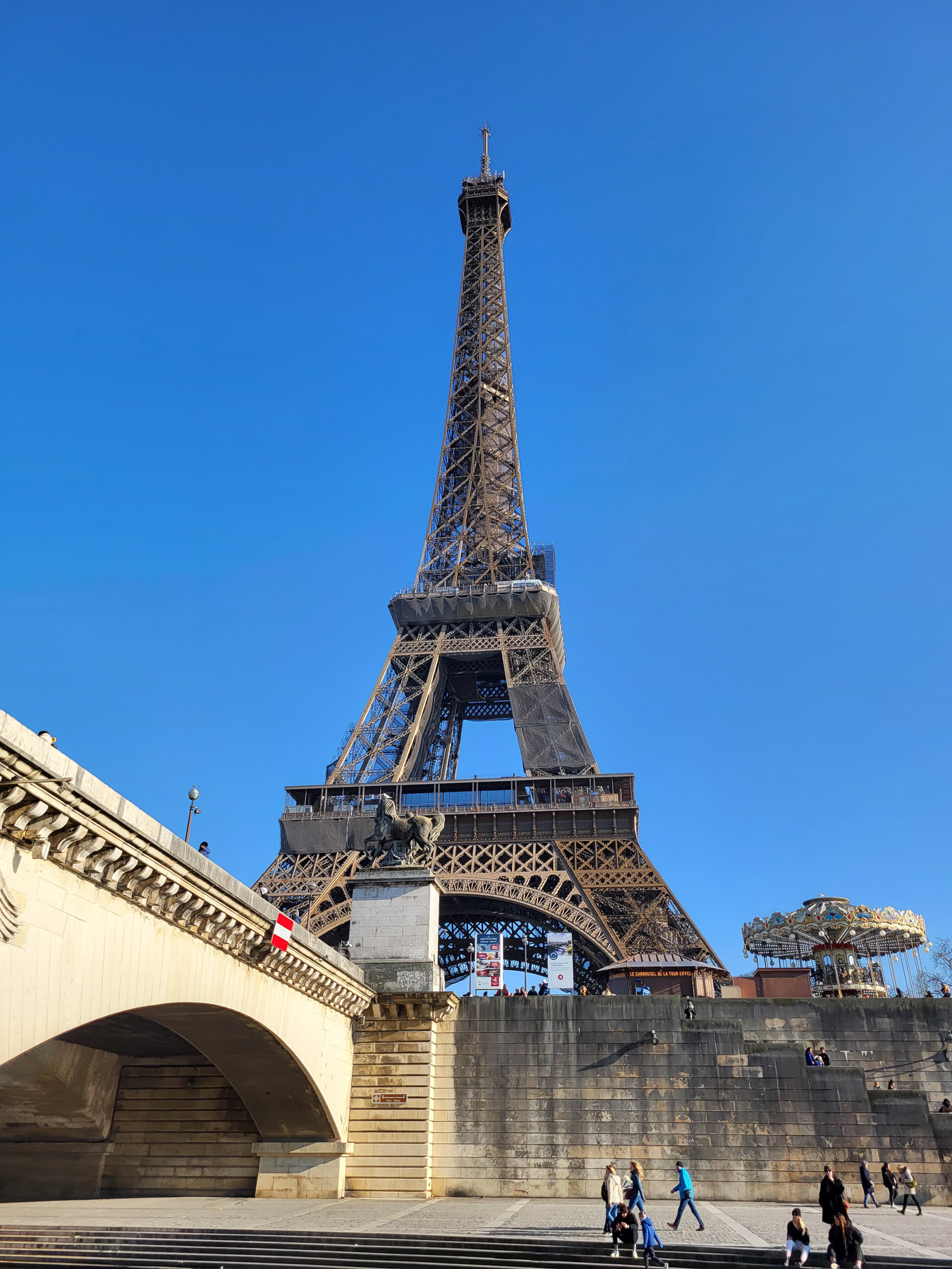 Several shots of the Eiffel Tower, March 2023.