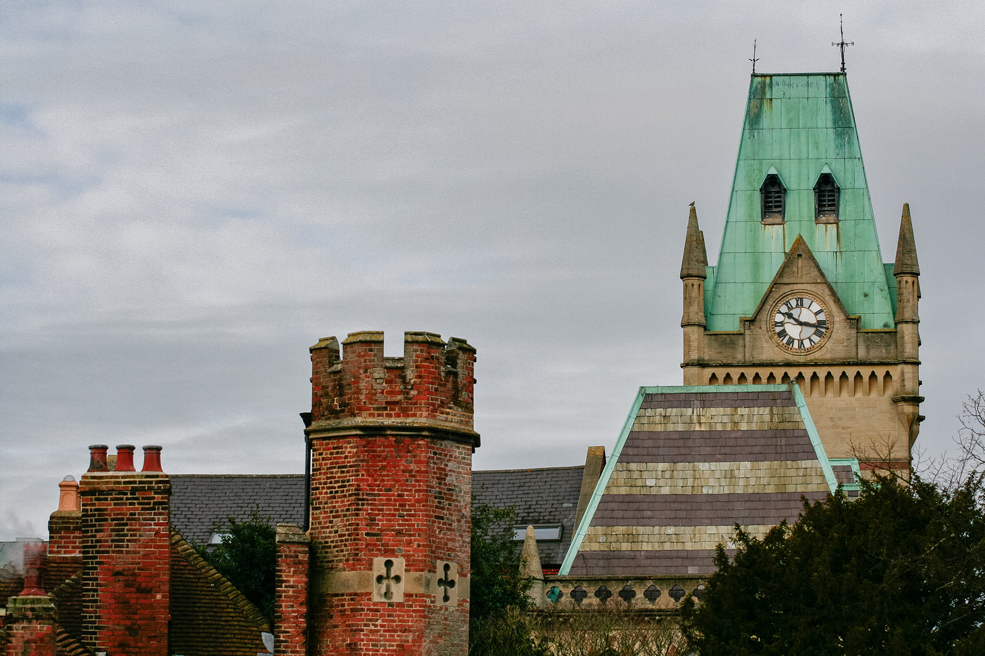 The Winchester Guildhall towering over the city
