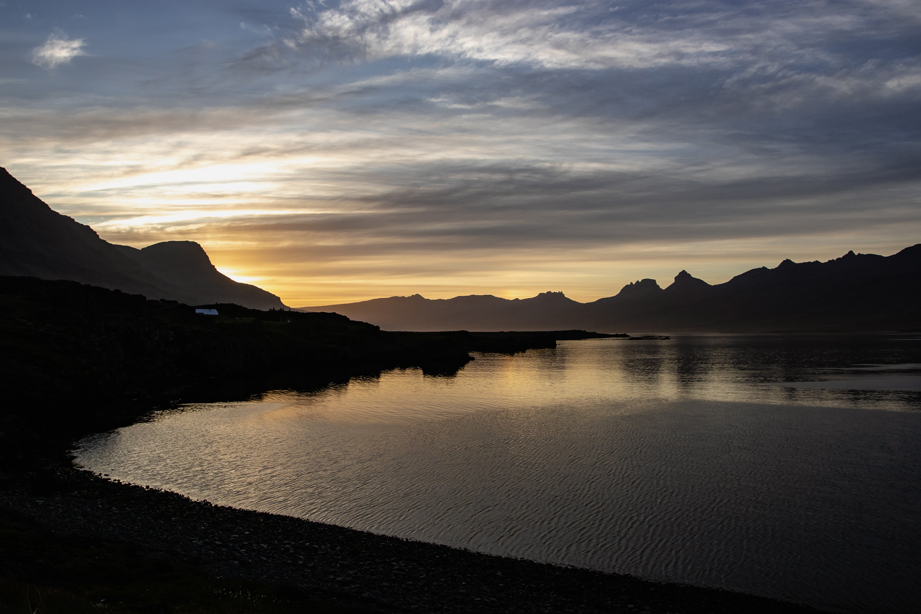Sunset just outside Djúpivogur, July 2025.