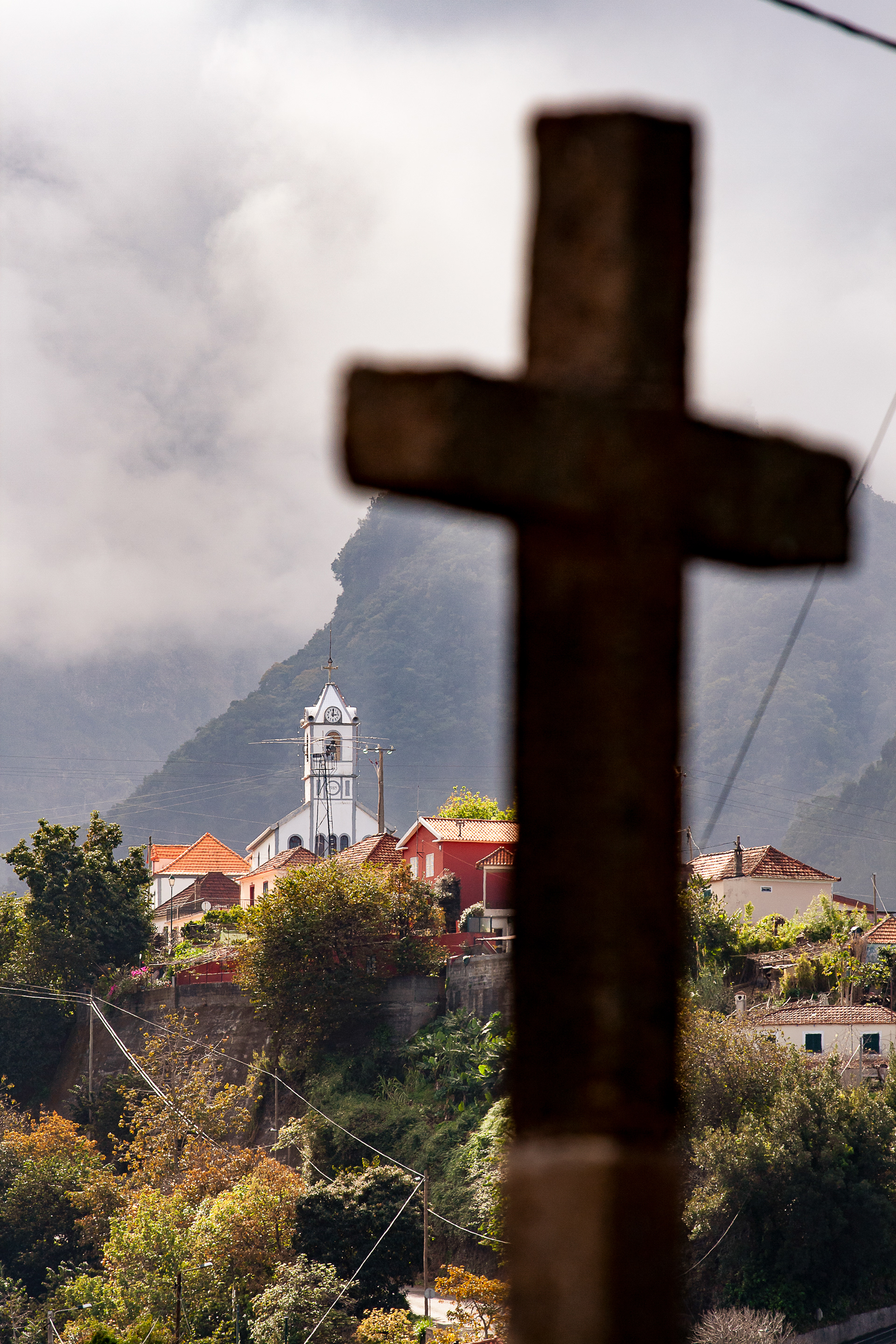 View at the Parish Church of São Roque do Faial from the local cemetary