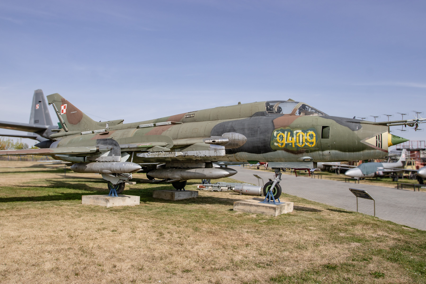 Sukhoi Su-22M4, NATO callsign Fitter. This aircraft with nr. 9409 served the Polish Air Force from Swidwin Air Base between 1996 to 2008.