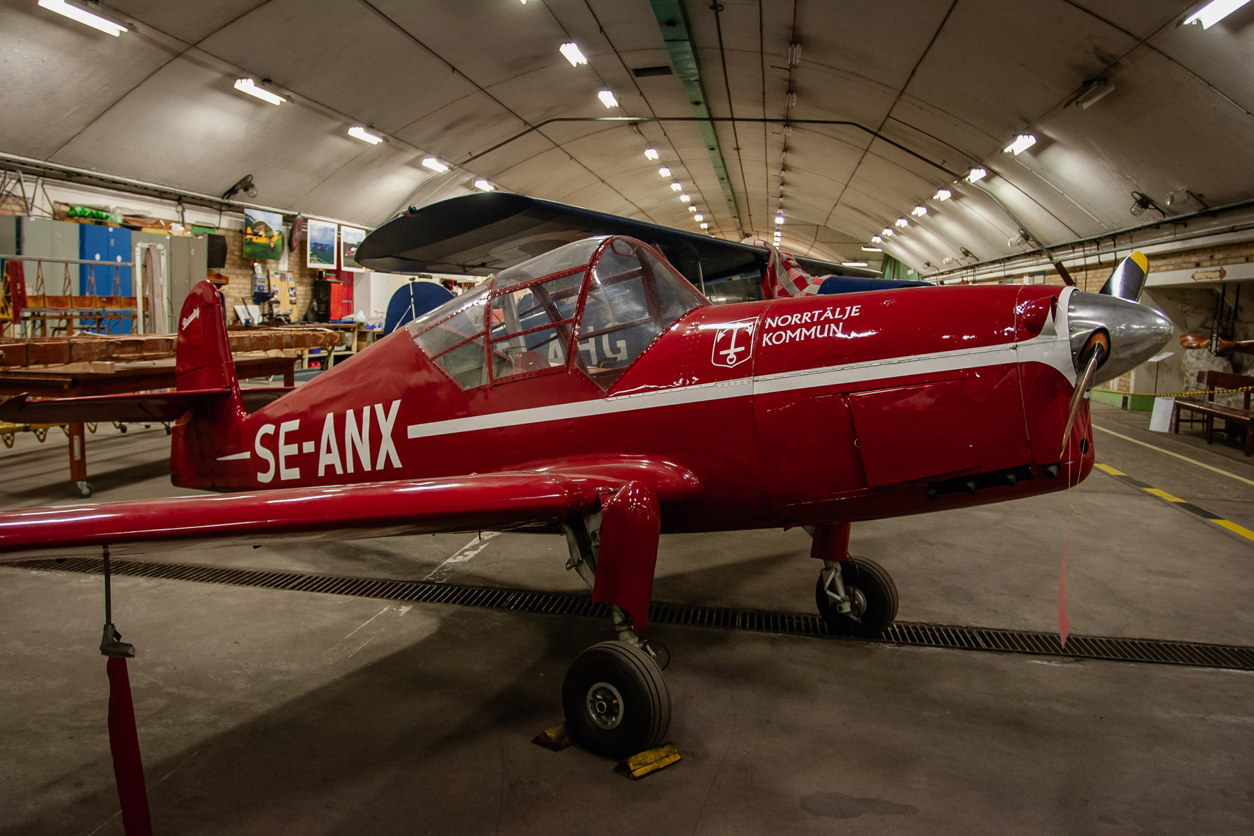 Skaninaviska Aero BHT-1 Beauty, built in 1945, in Norrtalje Kommun livery. Reg. SE-ANX