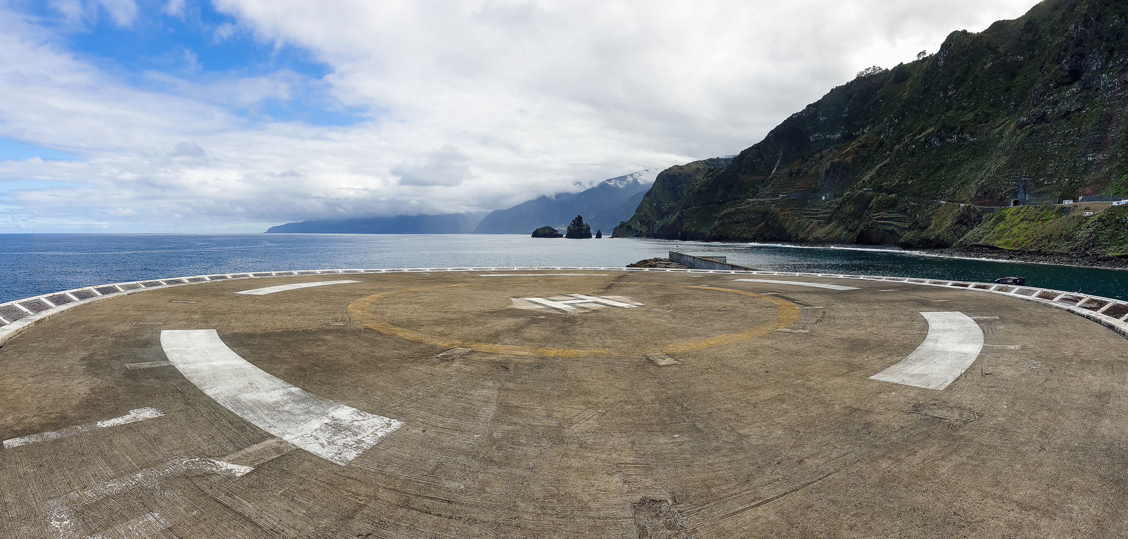 Helicopter landing zone in Porto Moniz.