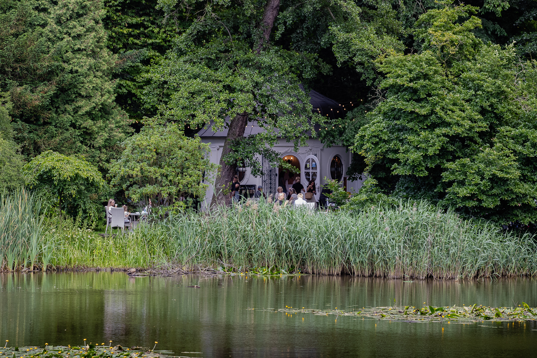 A further-away take on the teahouse in Park Zamkowy in Pszczyna.
