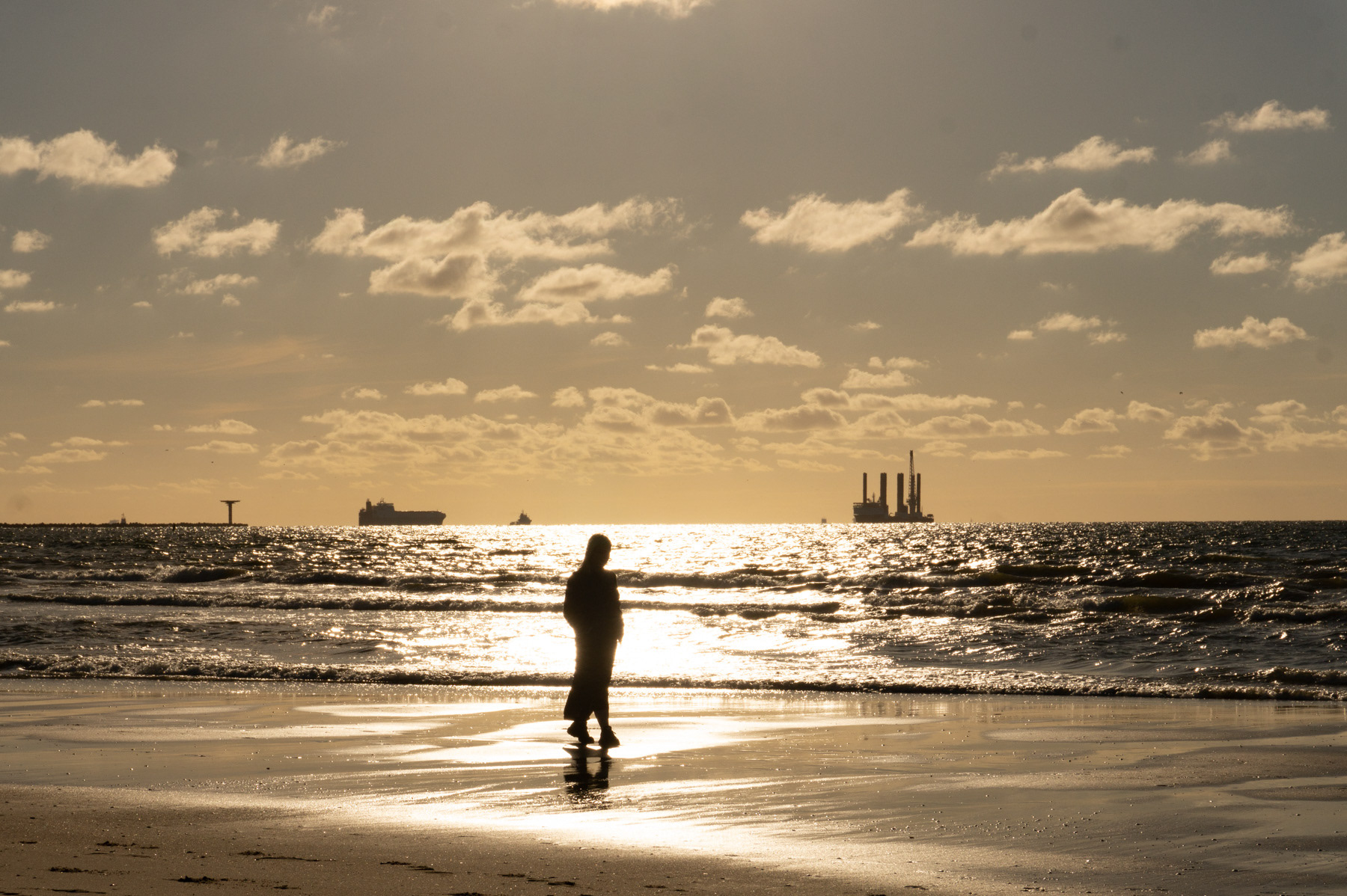 Sunset at Hoek van Holland beach, July 2020.