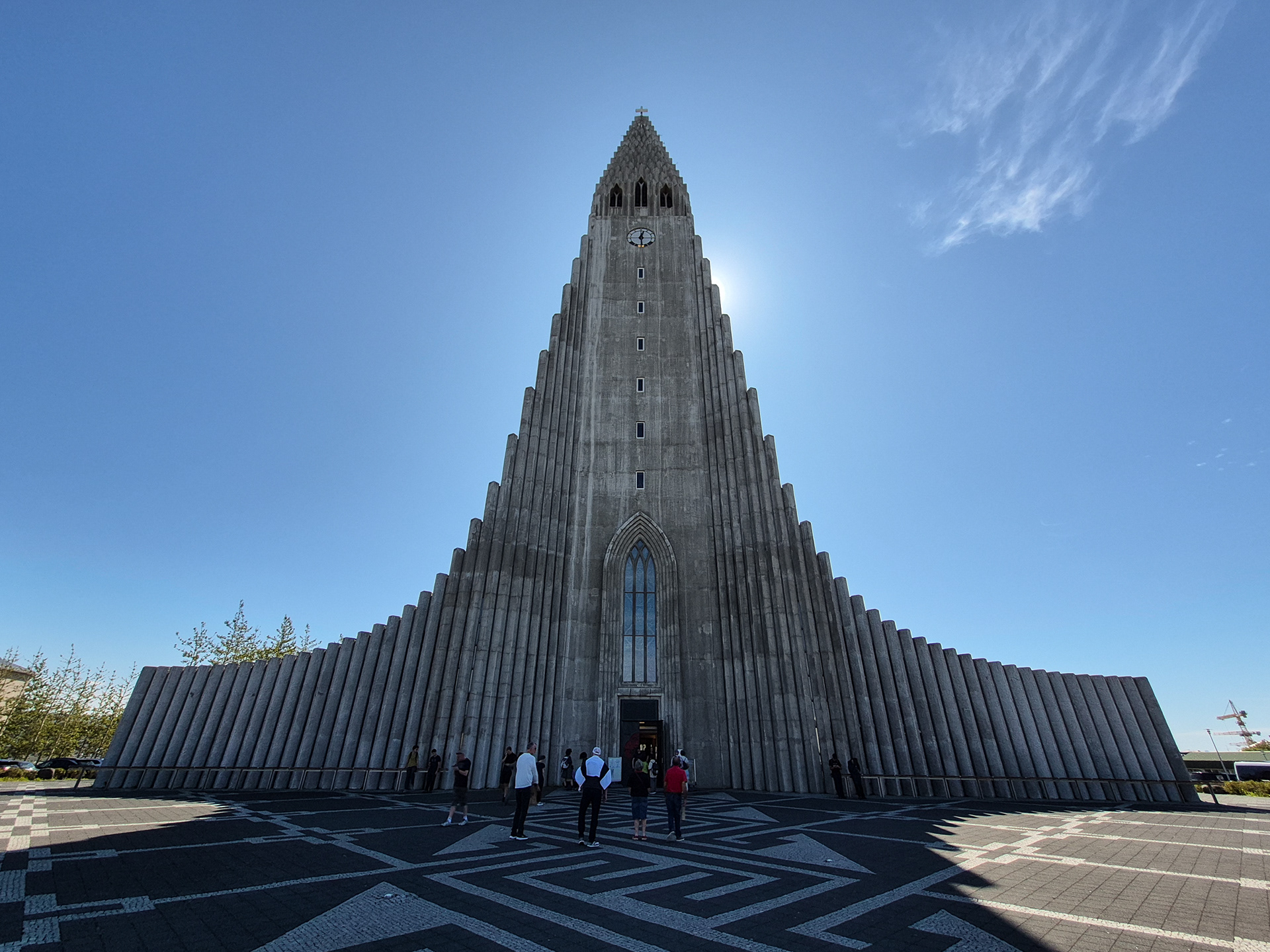 The Hallgrimskirkja (cathedral) of 1986 with a 73-metre-high tower, July 2025.