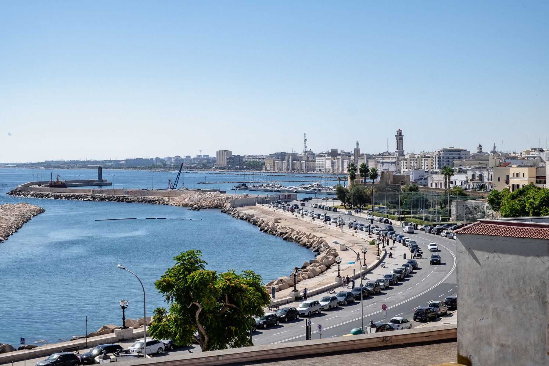 The seaside part of the city of Bari, June 2024