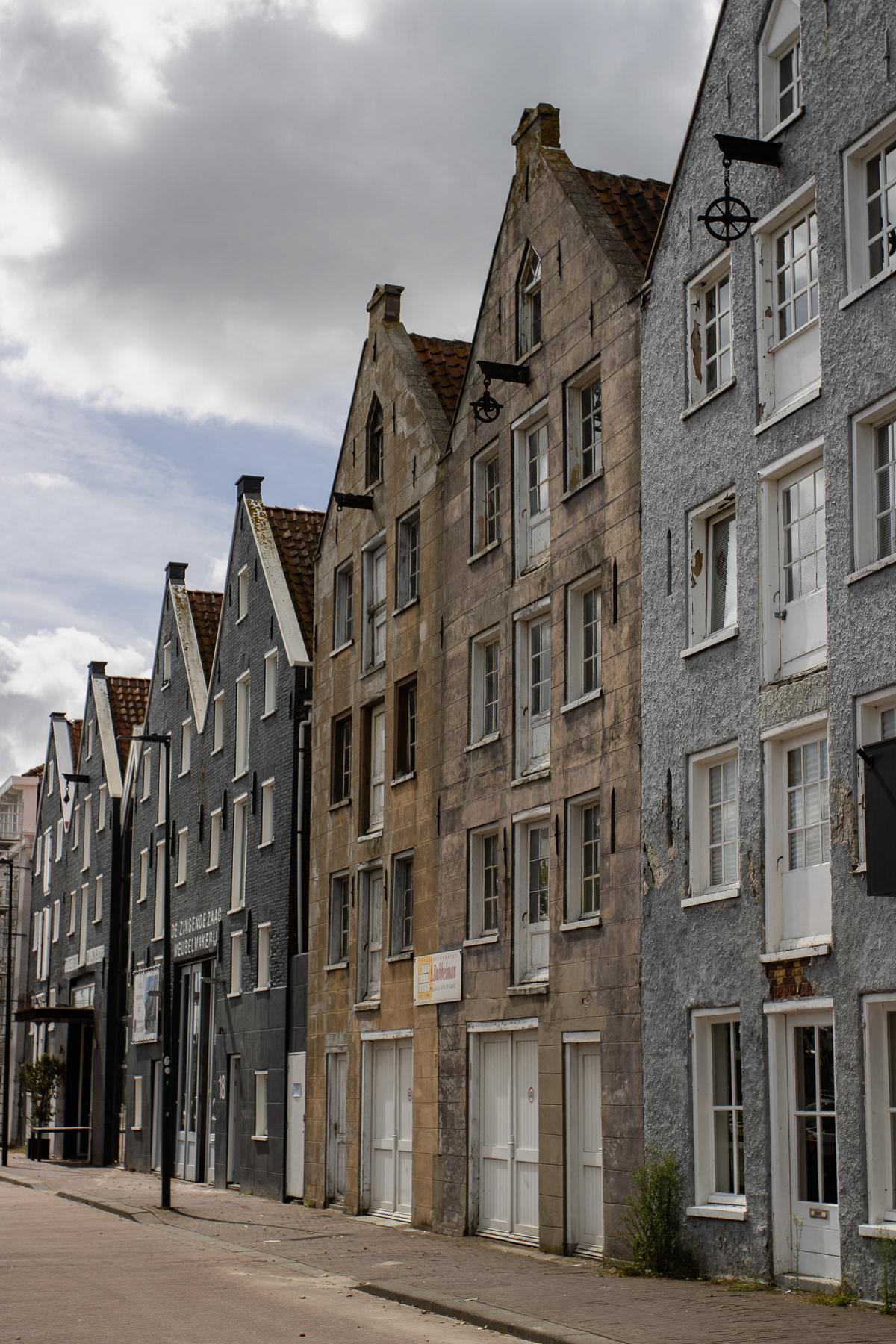 Former warehouses on the inner harbour quay.