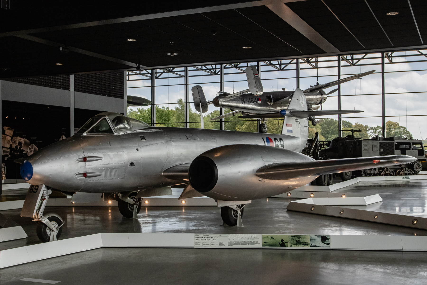 Royal Netherlands Air Force Gloster Meteor I-69 F.4 at the National Military Museum, Soesterberg, the Netherlands