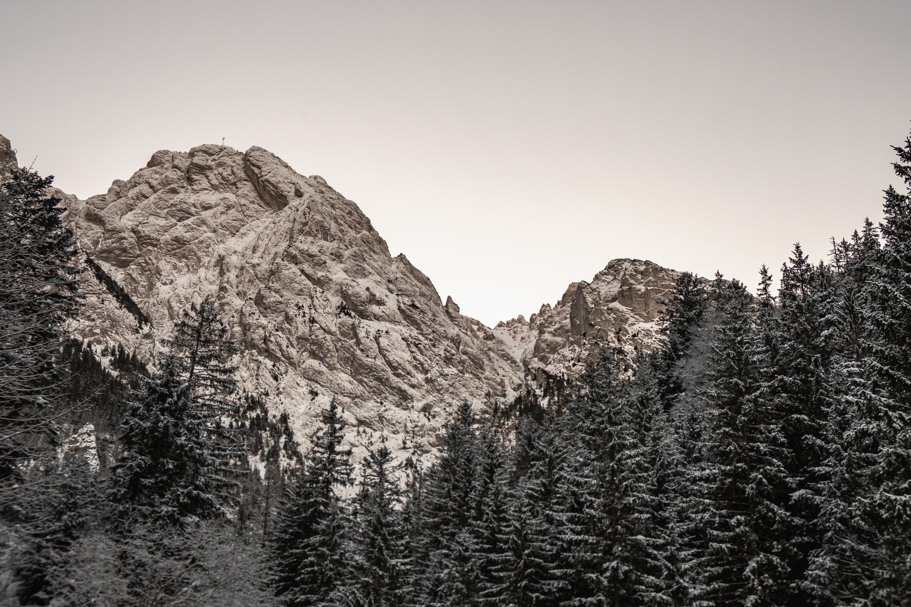 Mount Giewont seen from the Strążyska Valley trial