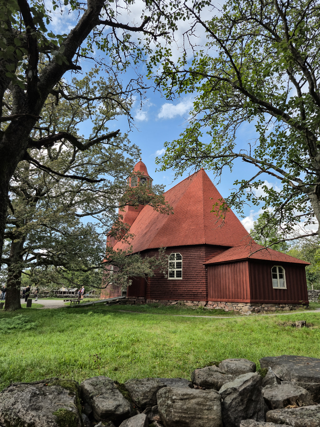 The Seglora Church, built between 1729 and 1780 in Seglora, Marks härad, Västergötland region. Moved to Skansen in 1916.
