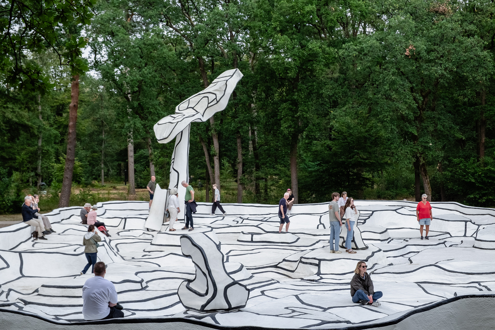 Inside the sculpture garden of the Kröller-Müller Museum, July 2026.