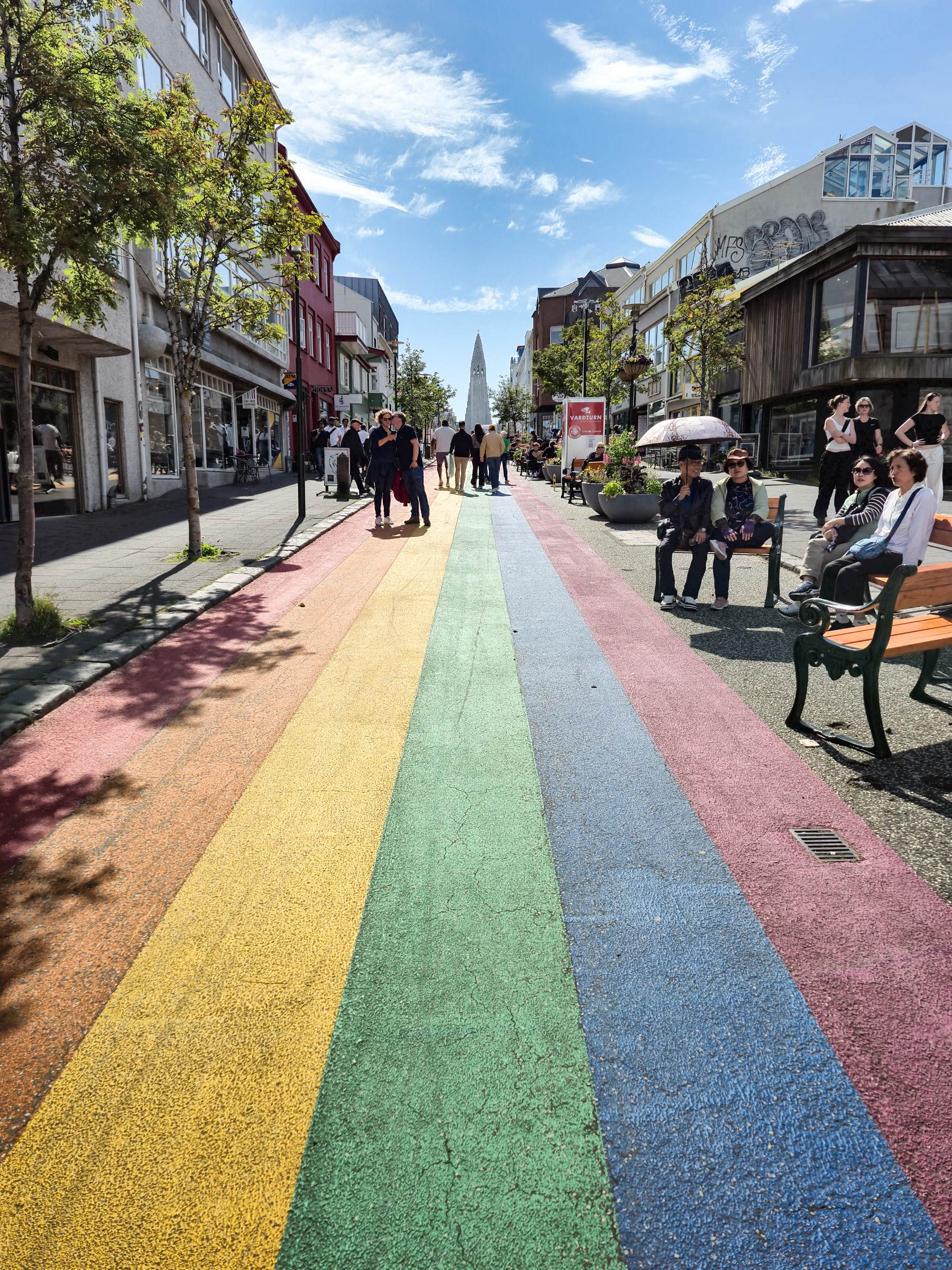 Reykjavik's Skólavörðustígur main street (Rainbow street)