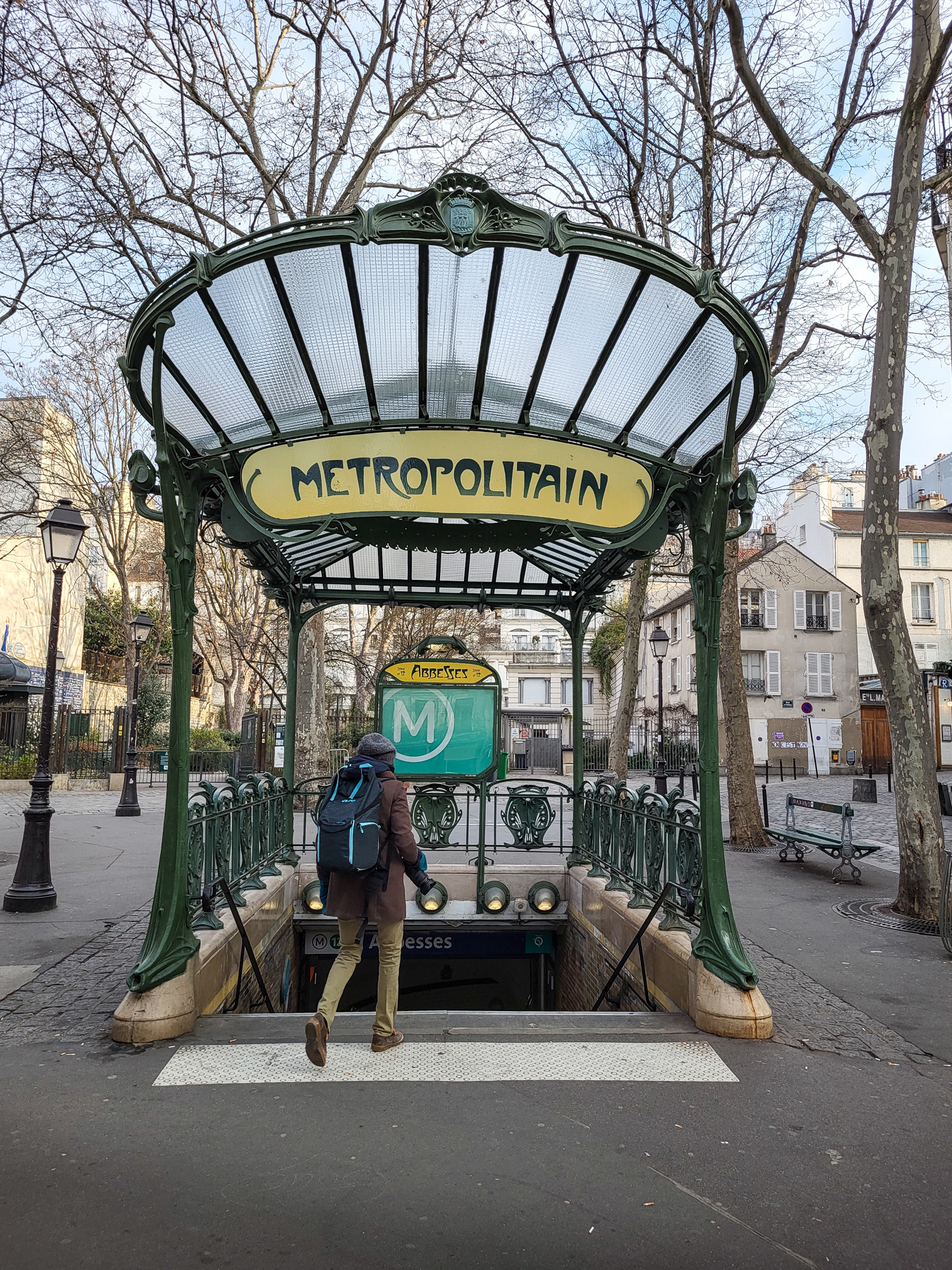 Entrance to the metro at Place des Abbesses, March 2023.