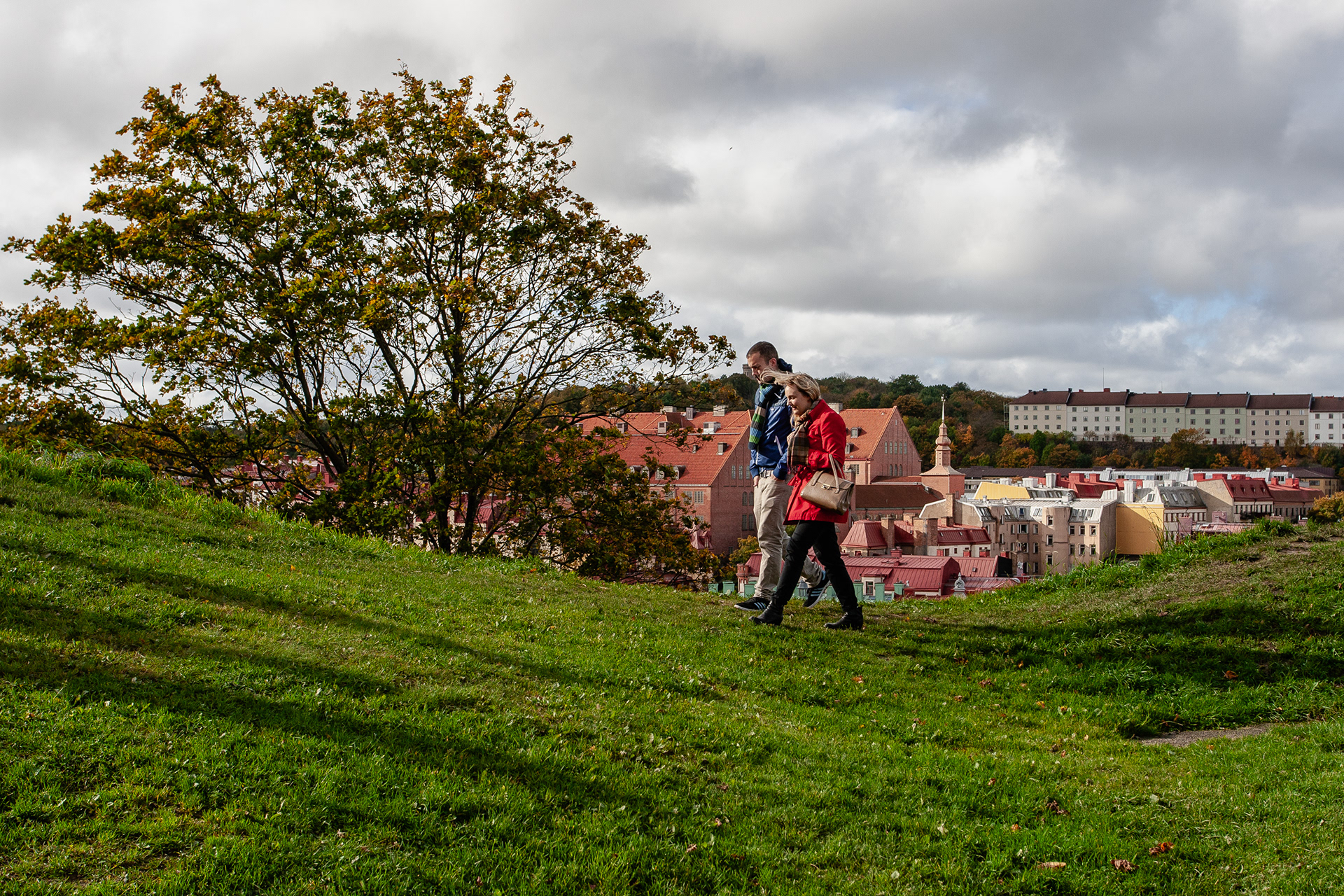 On top of the hill that holds the compact historic fortress of Skansen Kronan in Haga, Gothenburg, October 2012.