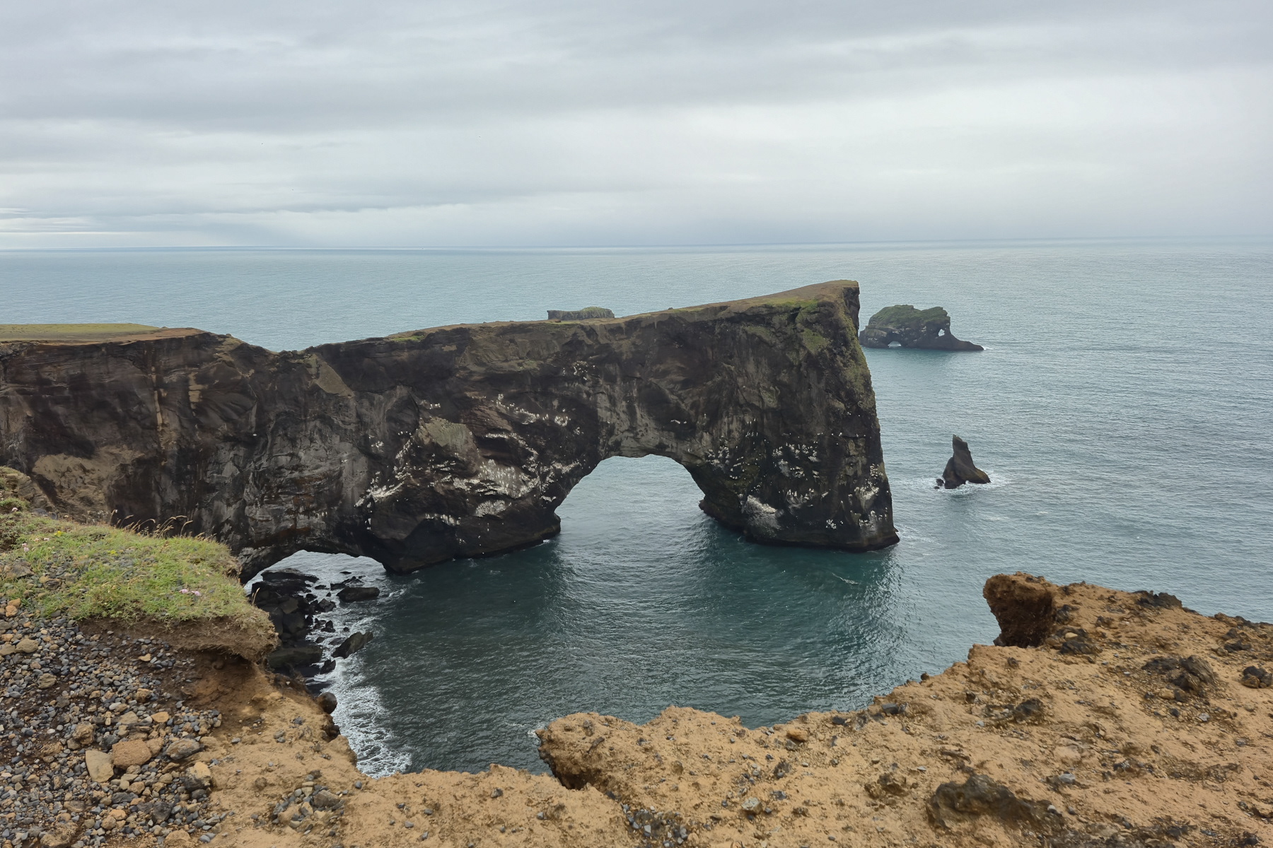 The Dyrhólaey arch rock cape, Iceland's geographically southernmost point.