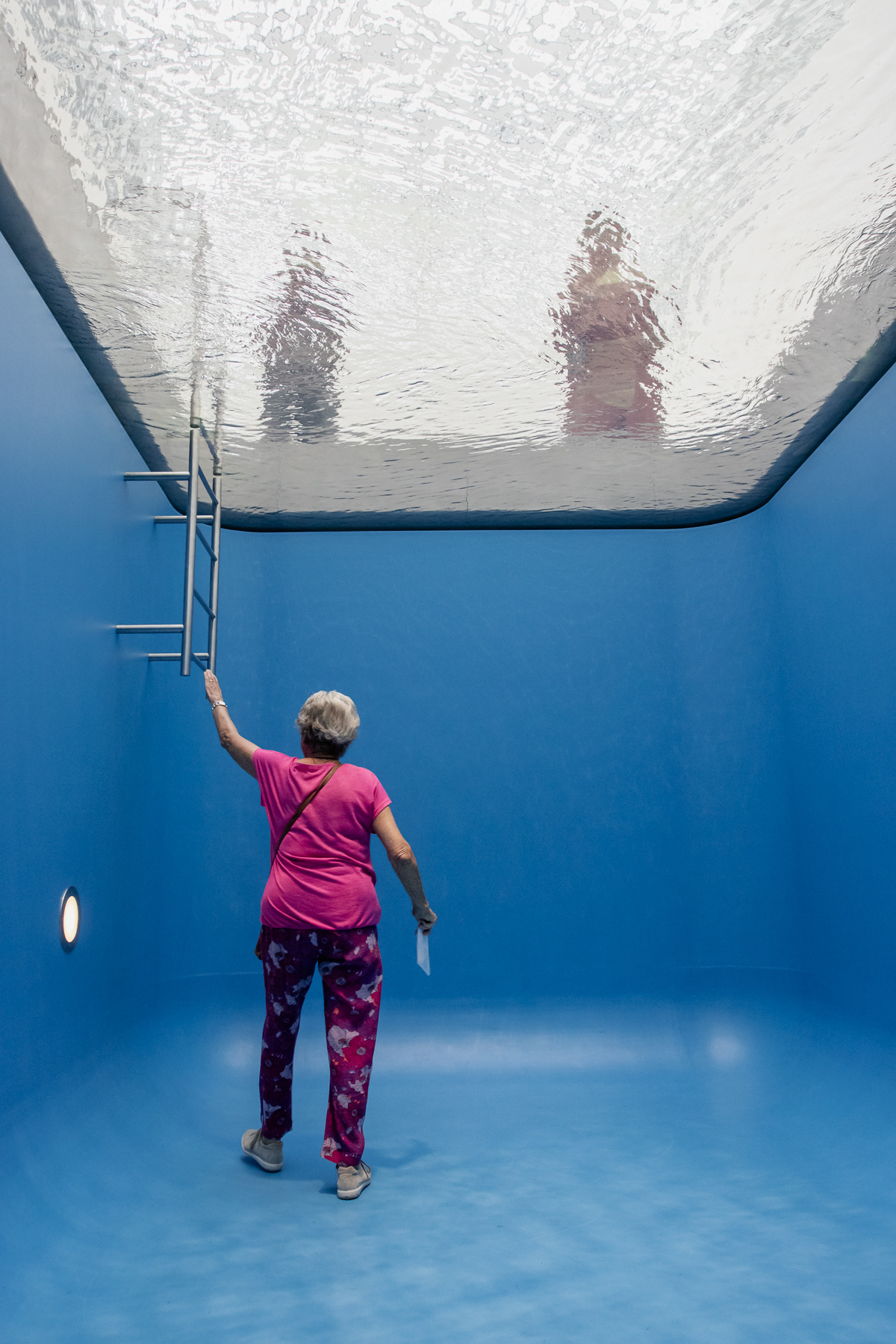 This art work is accessible through a staircase.