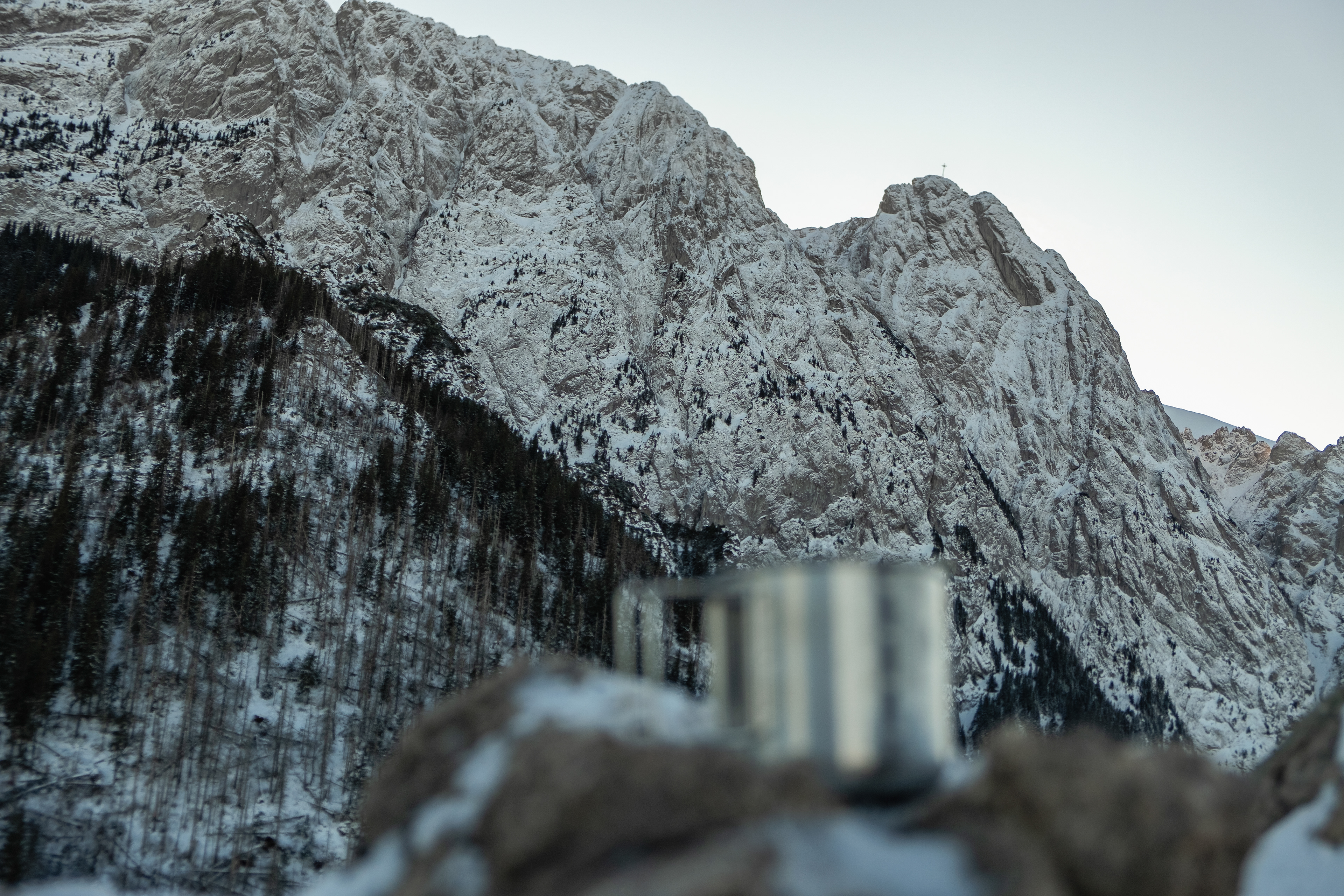 Time for a break on top of Sarnia Skała, with a clear view of the northern wall of Mount Giewont