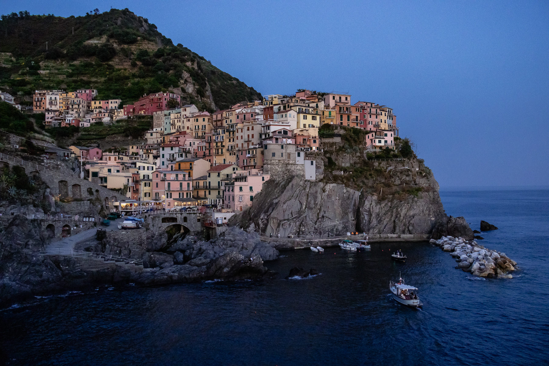 Manarola after sunset.