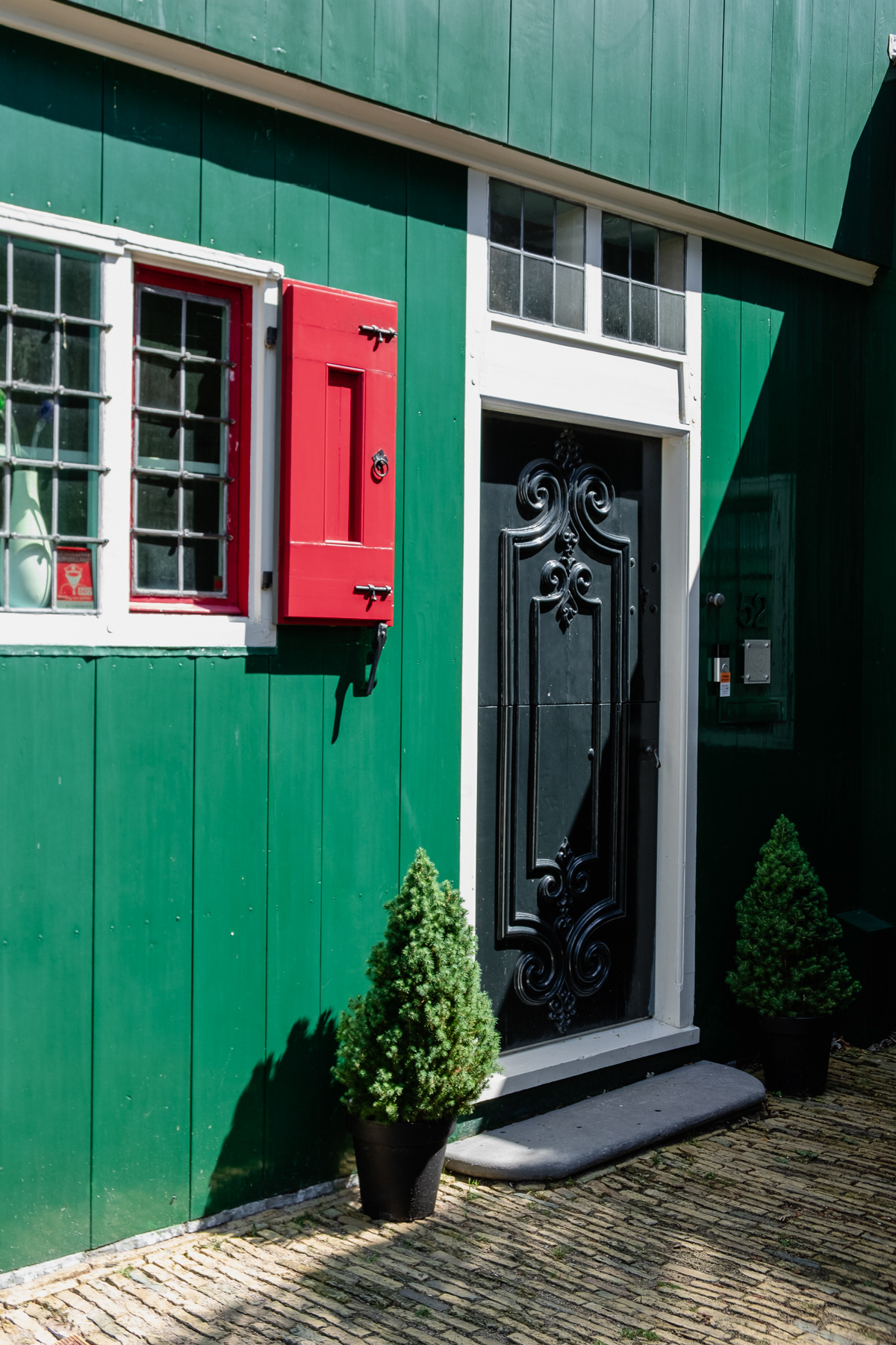 Front door of a home in Zaandijk, August 2023.