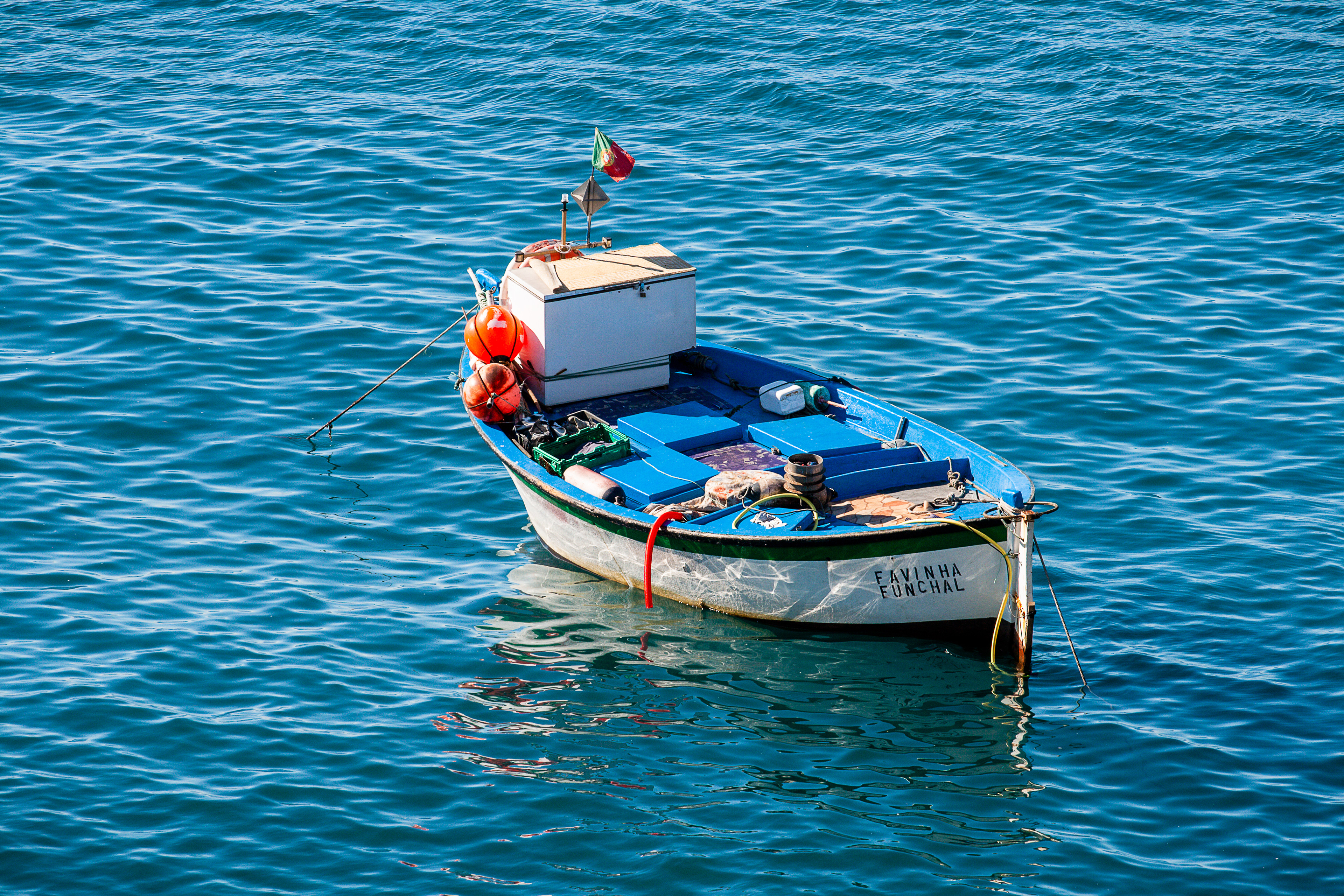 Small boats in the Câmara de Lobos harbour