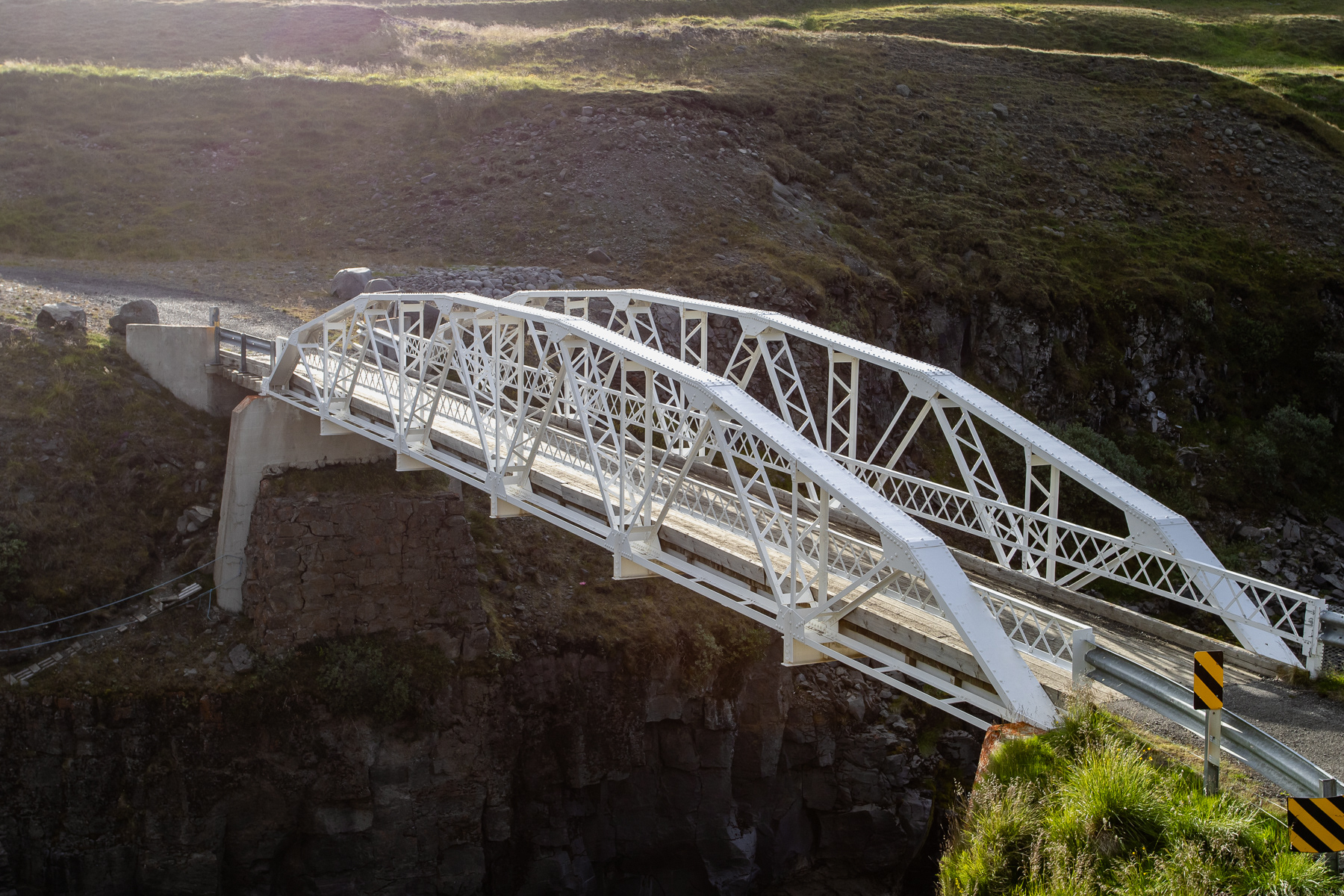 The old iron bridge - made in the USA - from 1908 spanning the Jökla river.