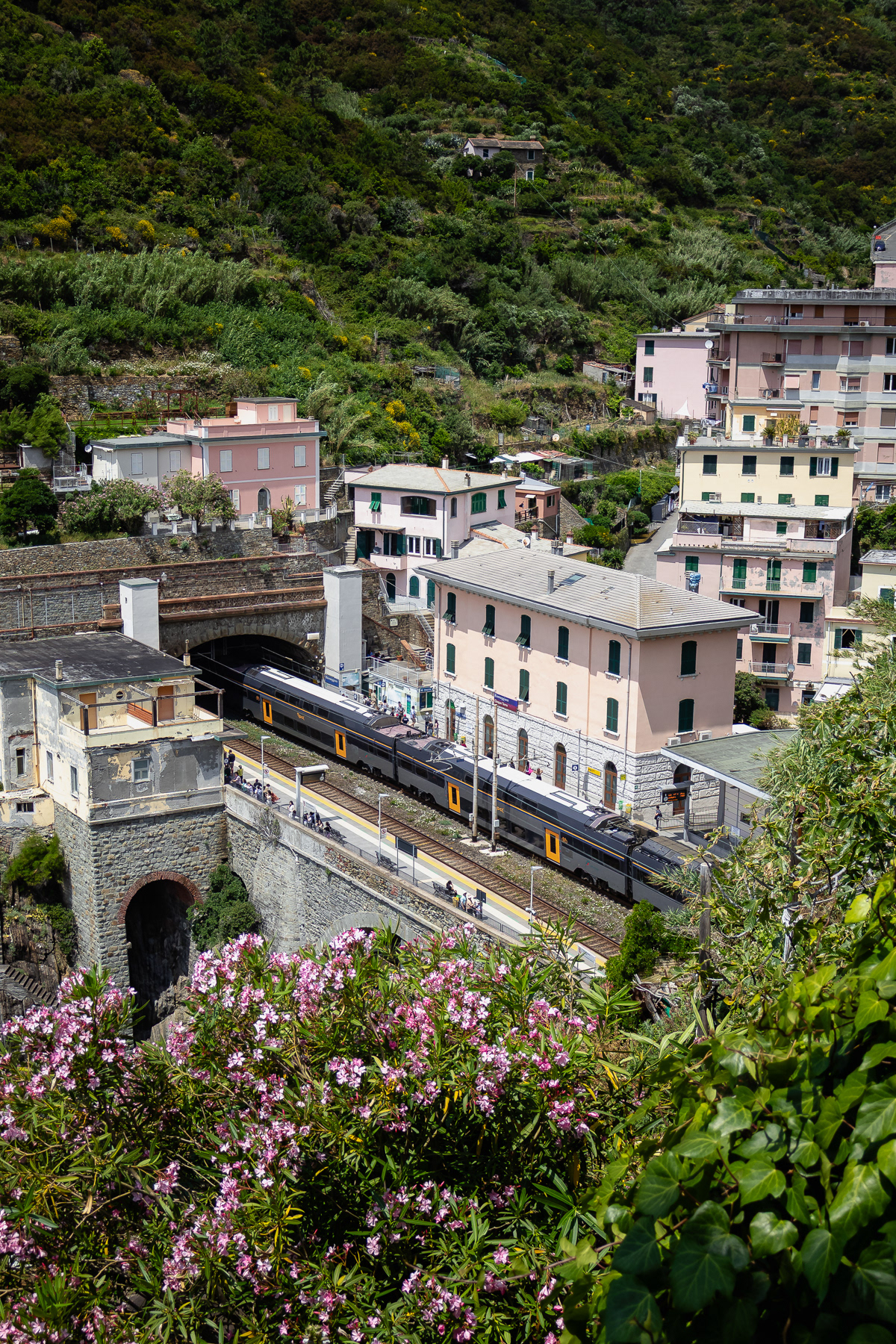 The railway station of Riomaggiore.