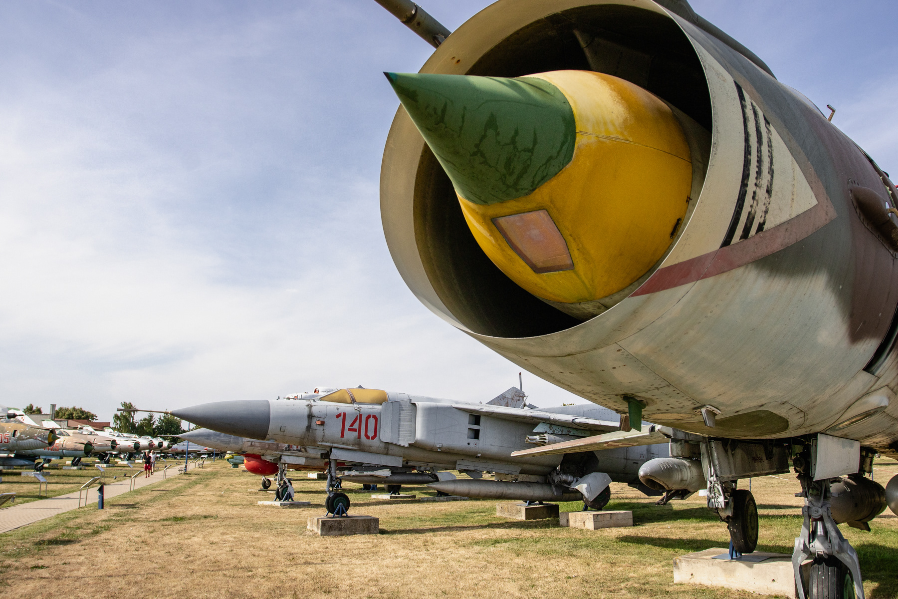Mikoyan-Gurevich MiG-23MF, NATO callsign Flogger, nr. 140 at the Muzeum Sił Powietrznych w Dęblinie (Aviation Museum in Deblin), Poland, August 2025.