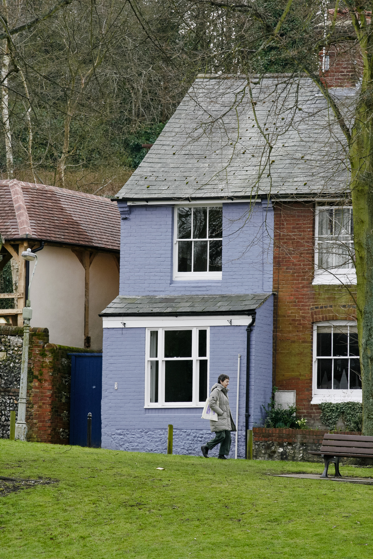 Lavender blue house at Wharf Hill