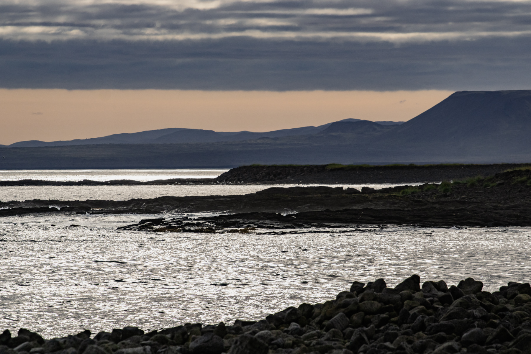The rocky coast of Southwestern, Suðurland.