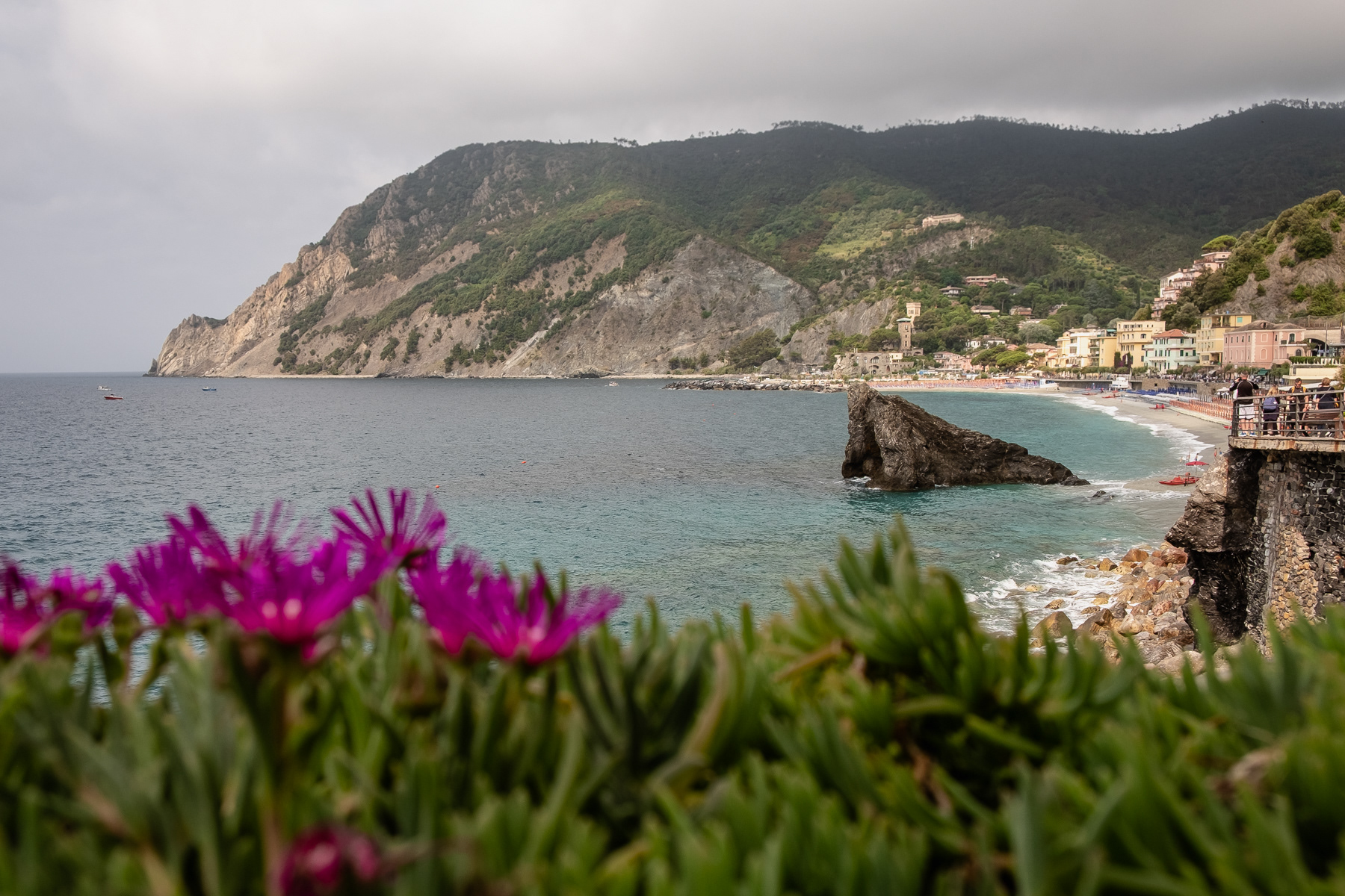 View at the centre of Monterosso al Mare from the hiking trail.