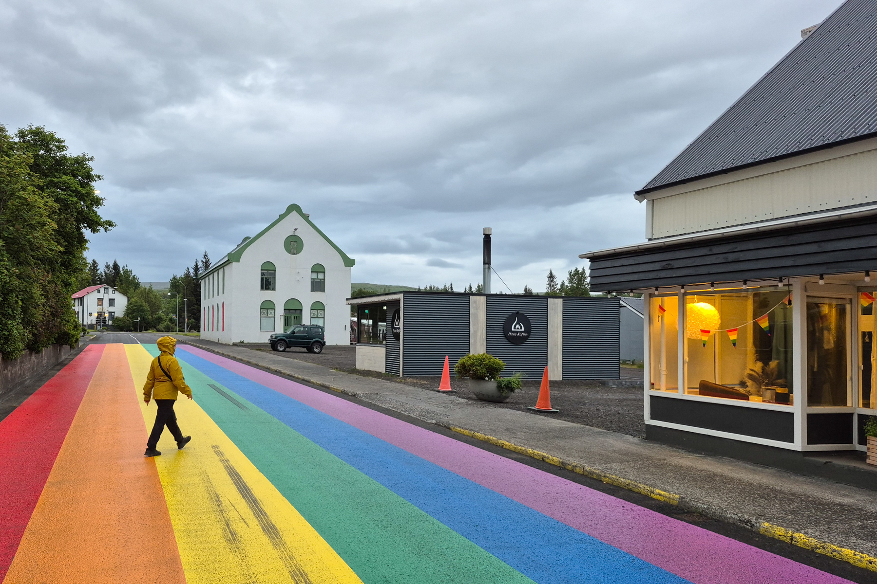 "Rainbow" street in Húsavík.