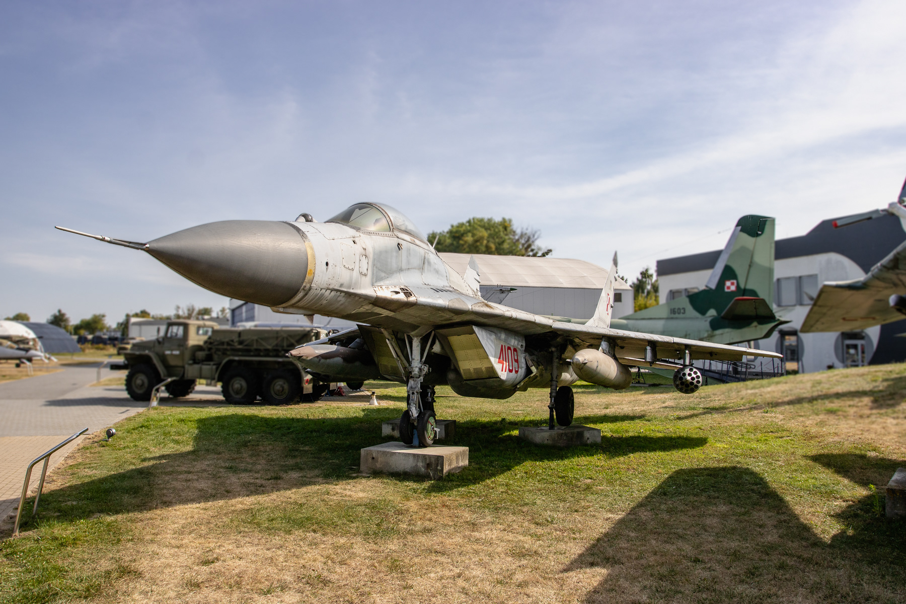 Polish Air Force Mikoyan-Gurevich MiG-29. This is a former East German Air Force example. In Poland MiG-29s served with the 41st Tactical Air Squadron at Malbork. This aircraft was used for tests. Muzeum Sił Powietrznych w Dęblinie (Aviation Museum in Deblin), Poland