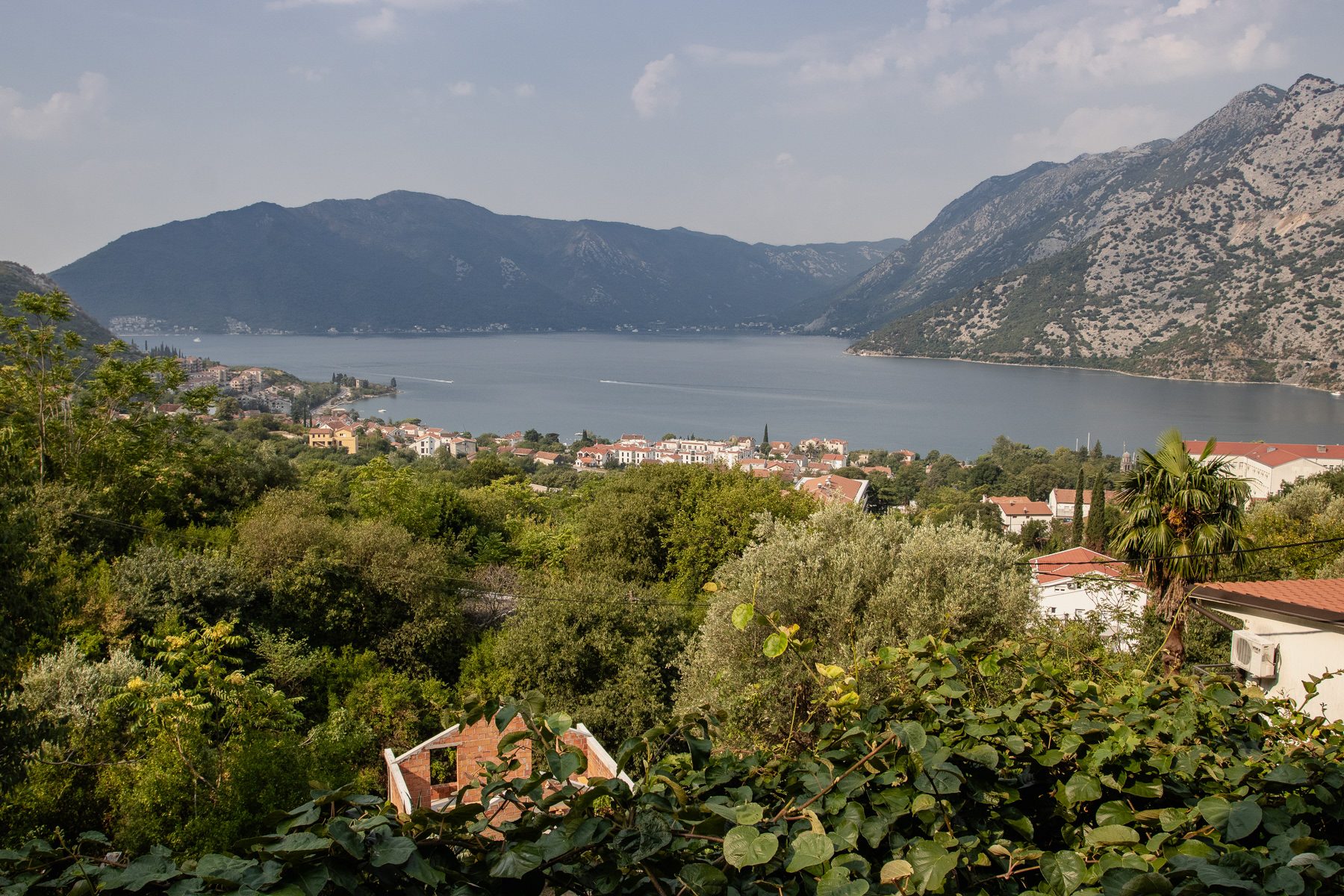 View over Risan and the Bay of Kotor from higher up.