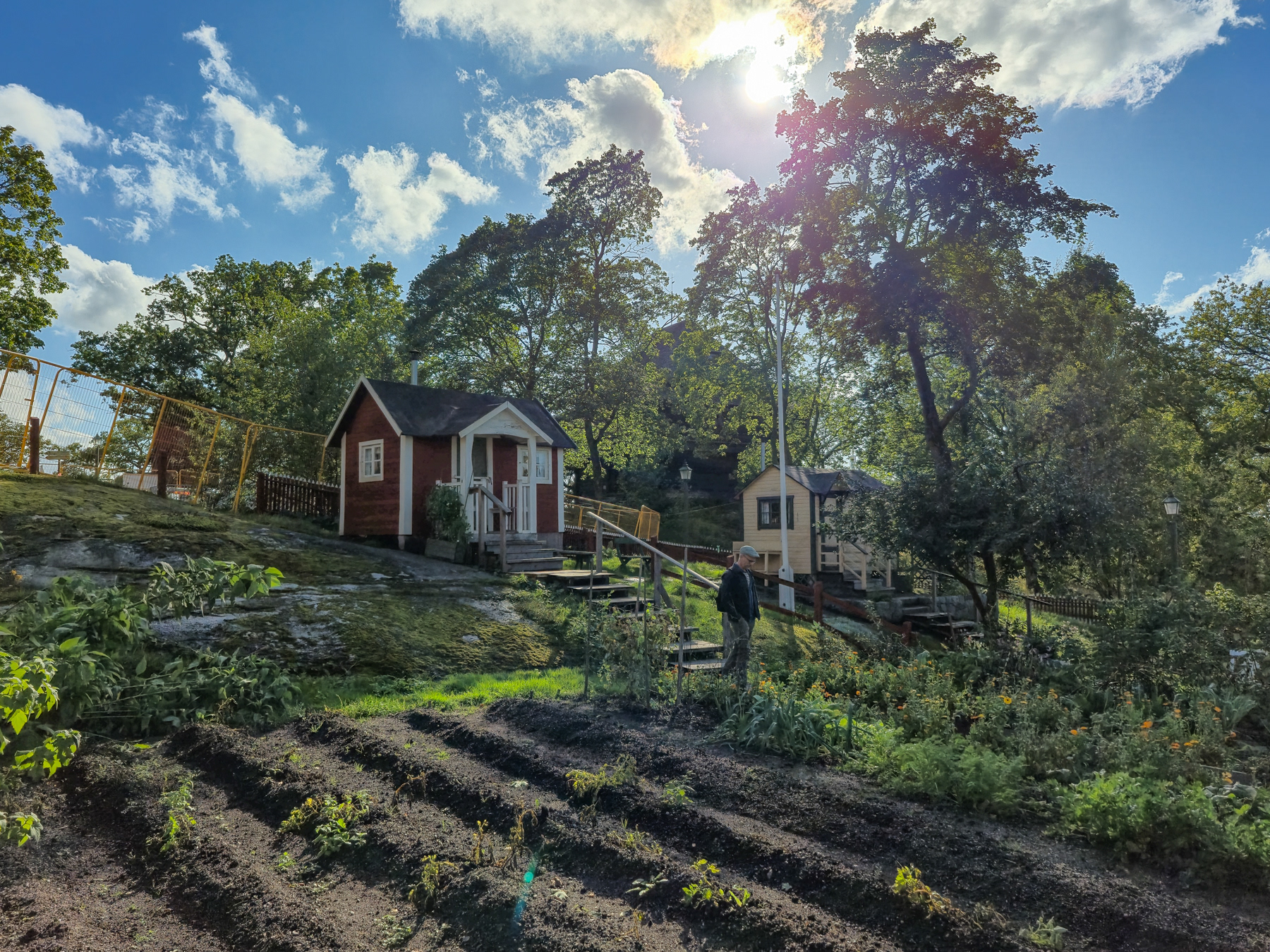 Typical small food gardens and cabins one can still find all over Sweden.