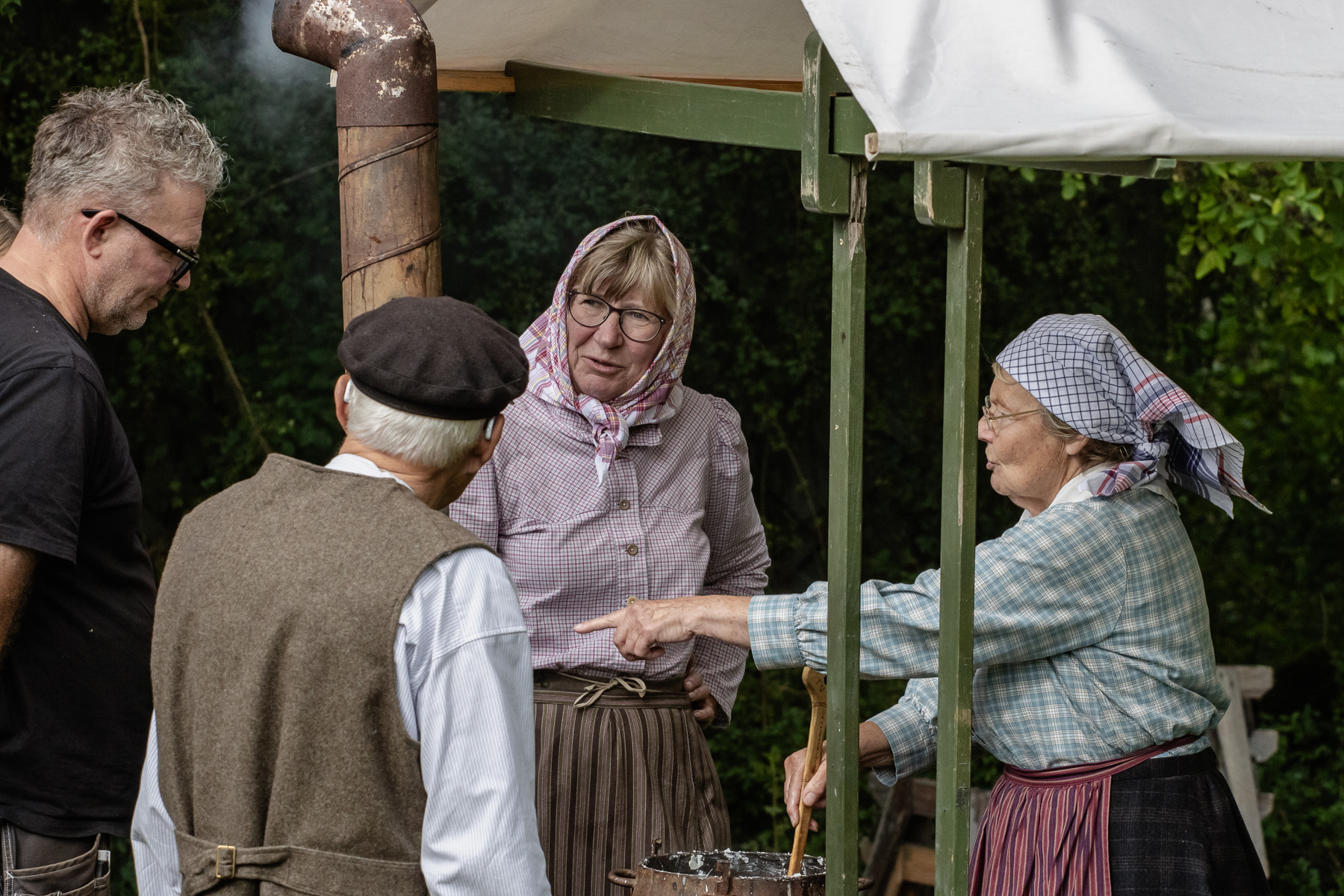 Explaining how things worked.