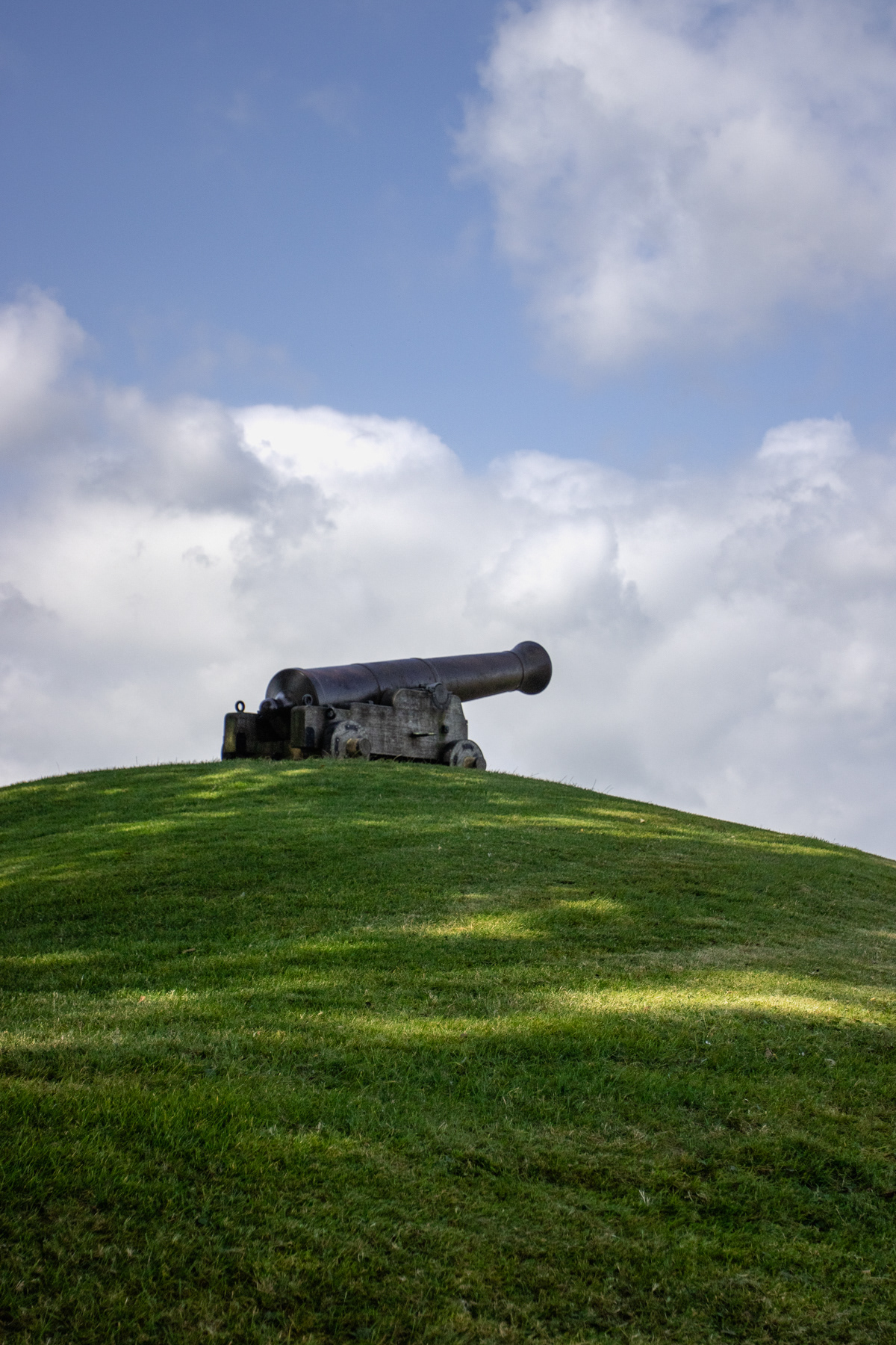 A gun left behind on the defence walls.