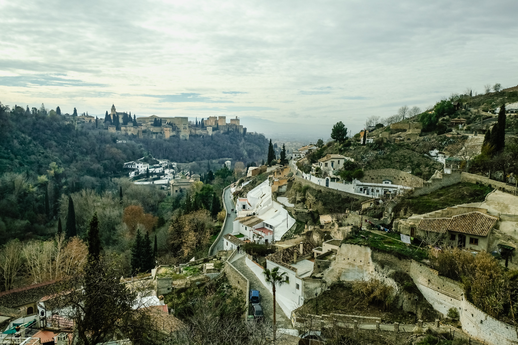 Sacromonte and the Al Alhambra in the background.